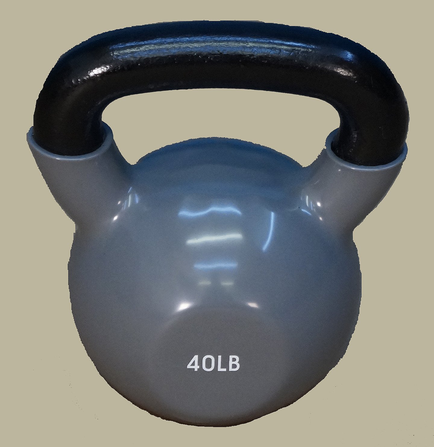 TDS30 lb. Vinyl Coated ON CAST Iron Kettlebell: with Wide Smooth Handle and Flat Bottom for Stability.