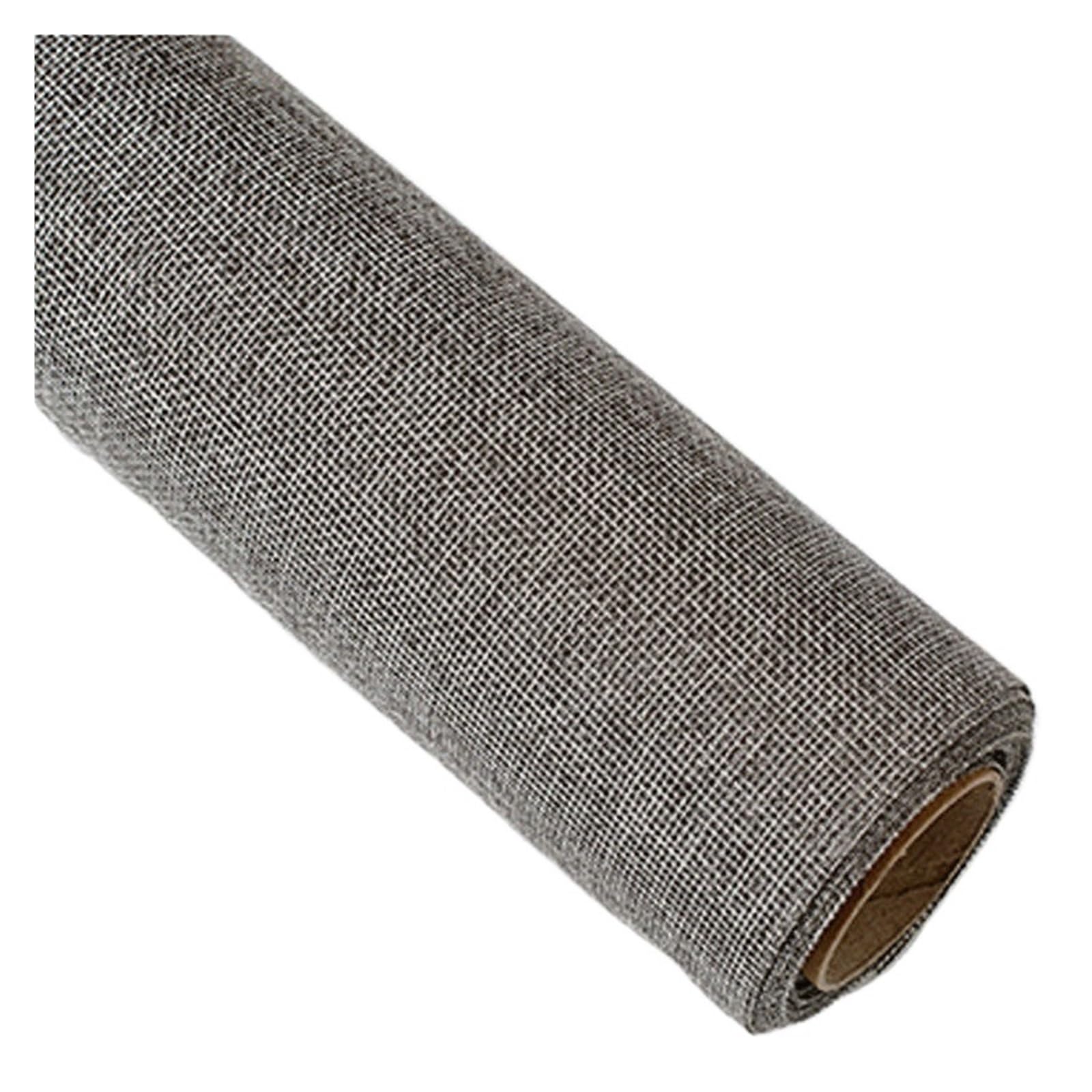 Parche Adhesivo de Tela Parches de reparación autoadhesivos tela lino for renovar asientos, taburetes, reparar agujeros en cabeceros y restaurar cuero(DarkLinen 450x1500mm)