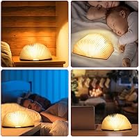 Vista 47 de XIUDI 8 Colors Small Folding Book Lamp,Wooden Book Lights,Upgraded Version Portable Desk Light,Novelty LED Paper Lantern with USB Rechargeable Night
