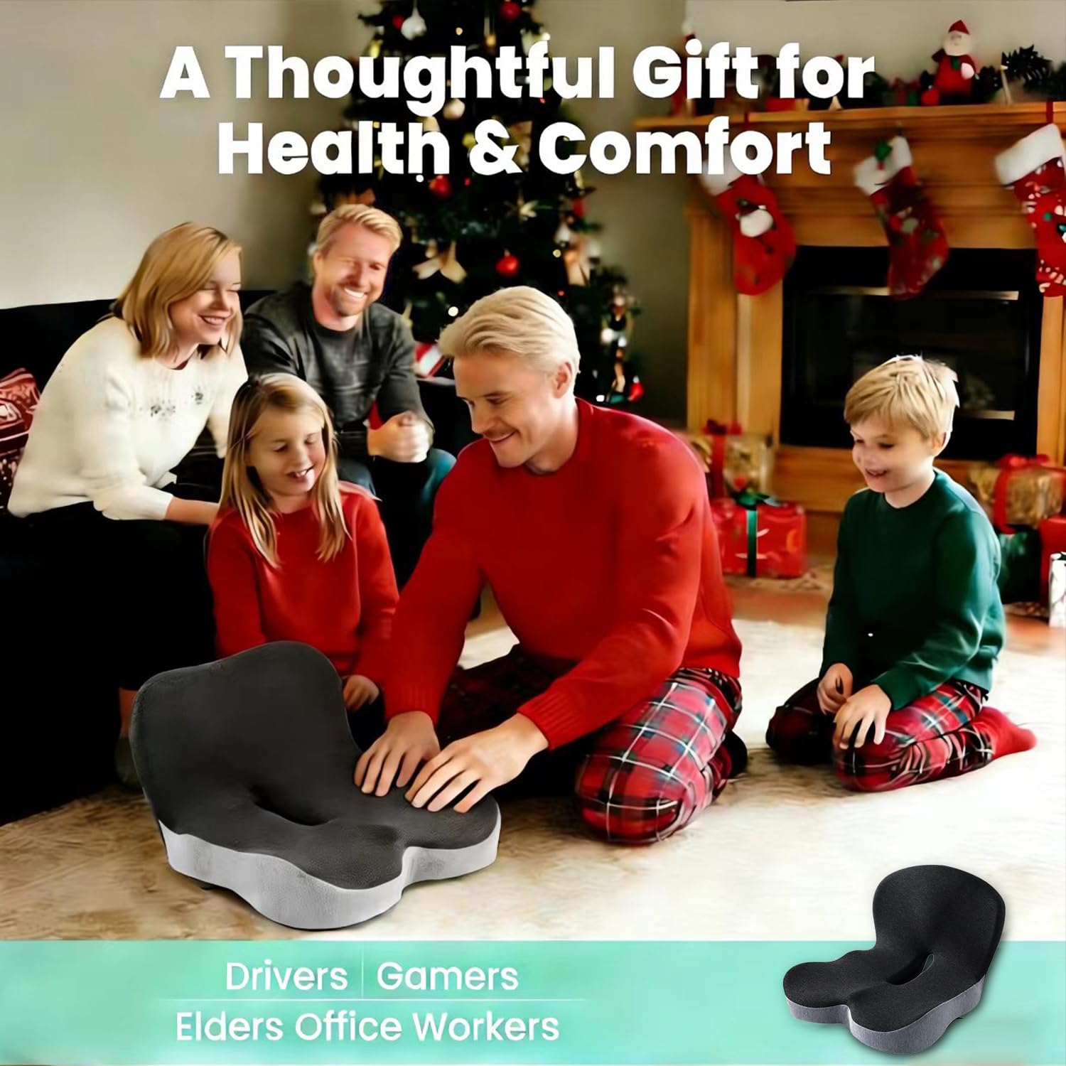 Cuscino per sedile e supporto lombare, cuscino ortopedico in memory foam per alleviare il dolore al coccige, sciatica, sollievo dalla pressione, cuscino ortopedico per sedia da ufficio, auto