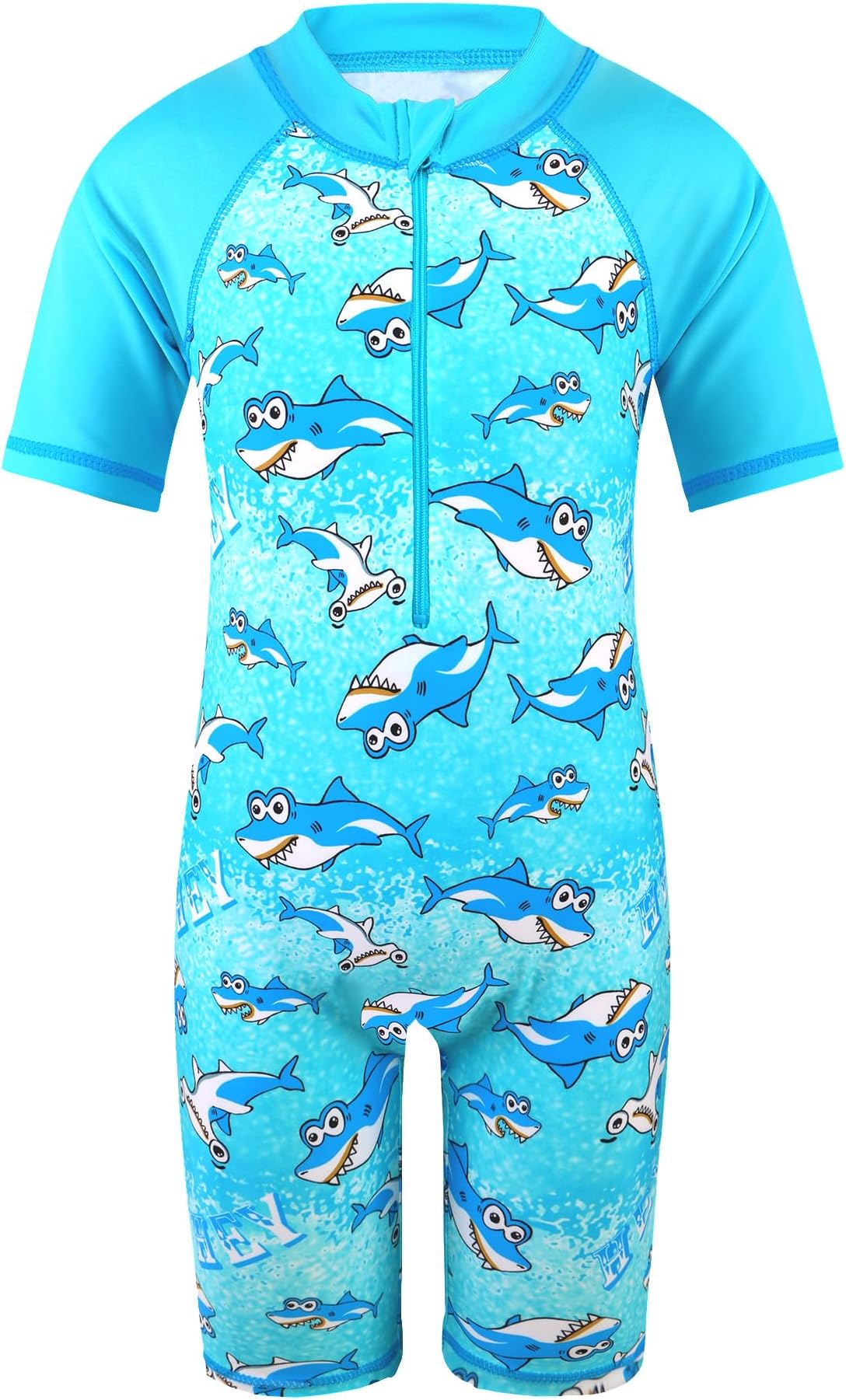 HUAANIUE Boys Swimming Short Sleeve Swimsuit 3-12Y Kids One Piece Swimwear Navy Sun Protection 50+ Swim Clothes UPF Warm Sportwear Costume Summer Surfing