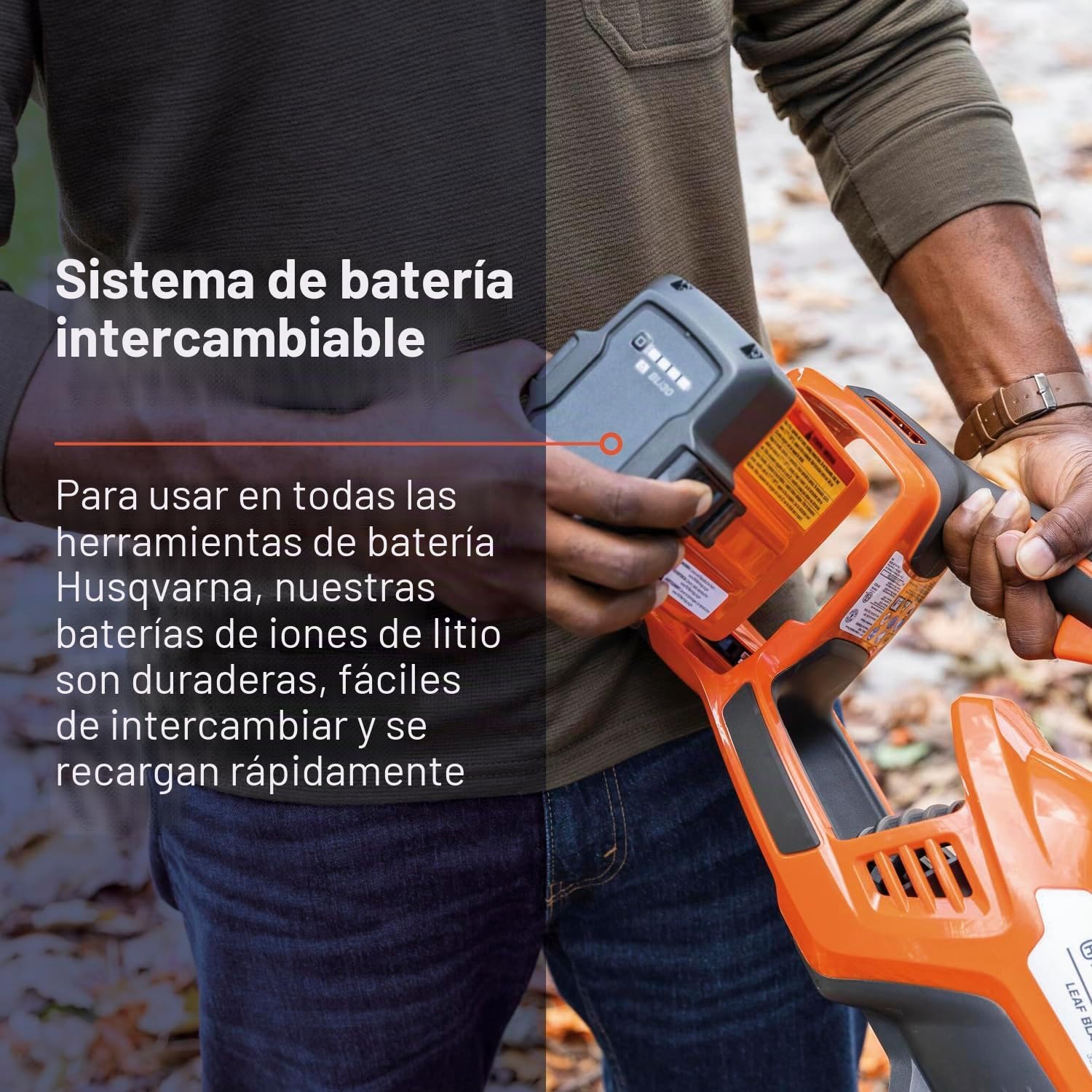 Husqvarna Leaf Blaster 350iB - Soplador de Hojas inalámbrico Alimentado por batería, soplador de Hojas de batería de 200 mph 800 CFM con Motor sin escobillas y Funcionamiento silencioso, Iones de