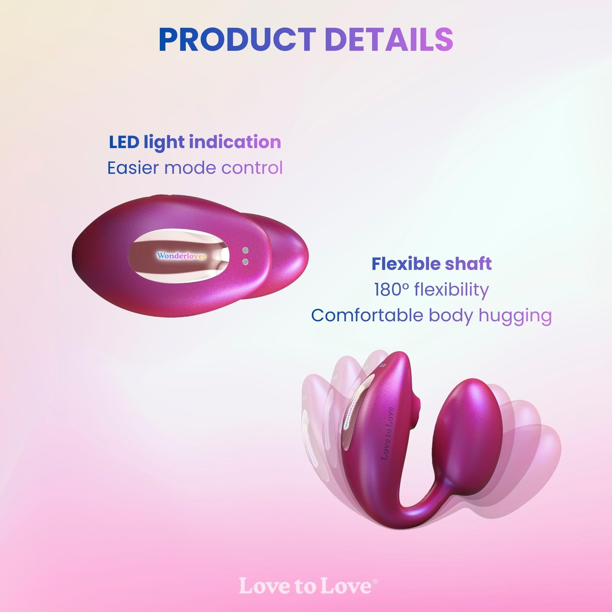 Love to Love Wonderlover – Sex toy ovetto vibrante con telecomando a distanza, doppia stimolazione clitoride & punto G, tecnologia flapping, 9 modalità, impermeabile, utilizzo a mani libere