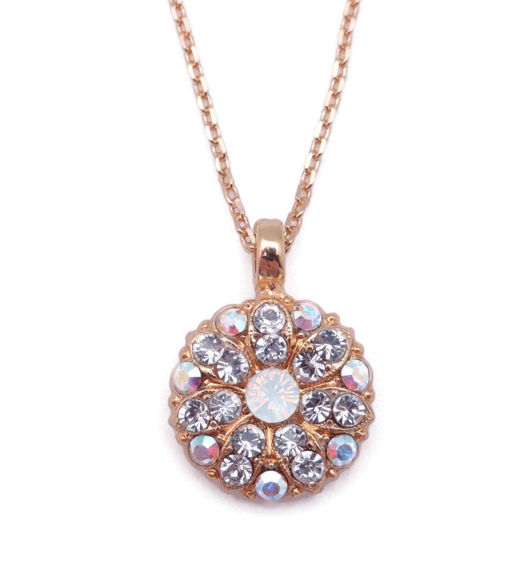 MarianaOn a Clear Day Goldtone Guardian Angel Necklace White & Clear Crystal Mix 001