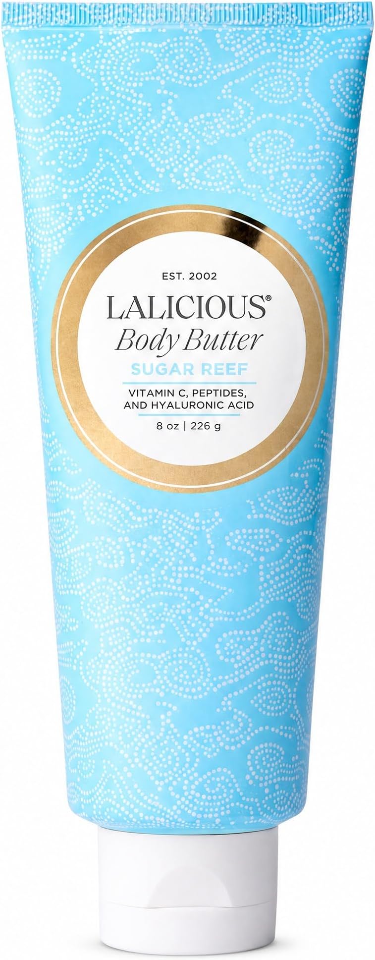 Sugar Reef Whipped Body Butter 8oz | Ultra-Hydrating Shea Butter Body Cream with Hyaluronic Acid, Vitamin C & Peptides | Deep Moisturizing Lotion for Dry Skin | Firming & Skin-Softening