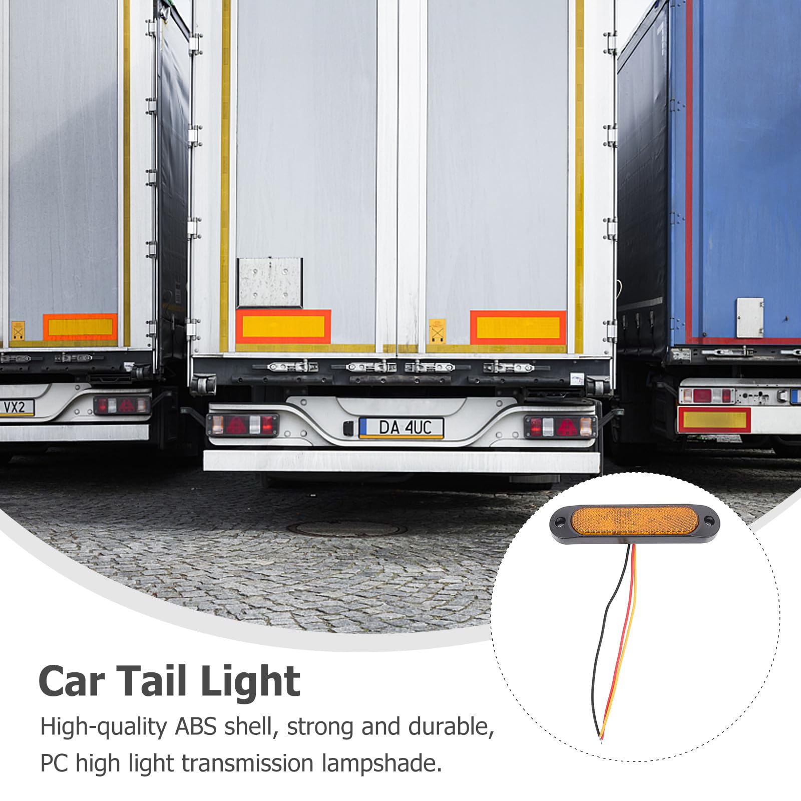 4 Luces Laterales LED para Camión y Remolque 27 LED 12v-30v Luz de Freno y Señalización Amarilla para Emergencia y Seguridad Vial
