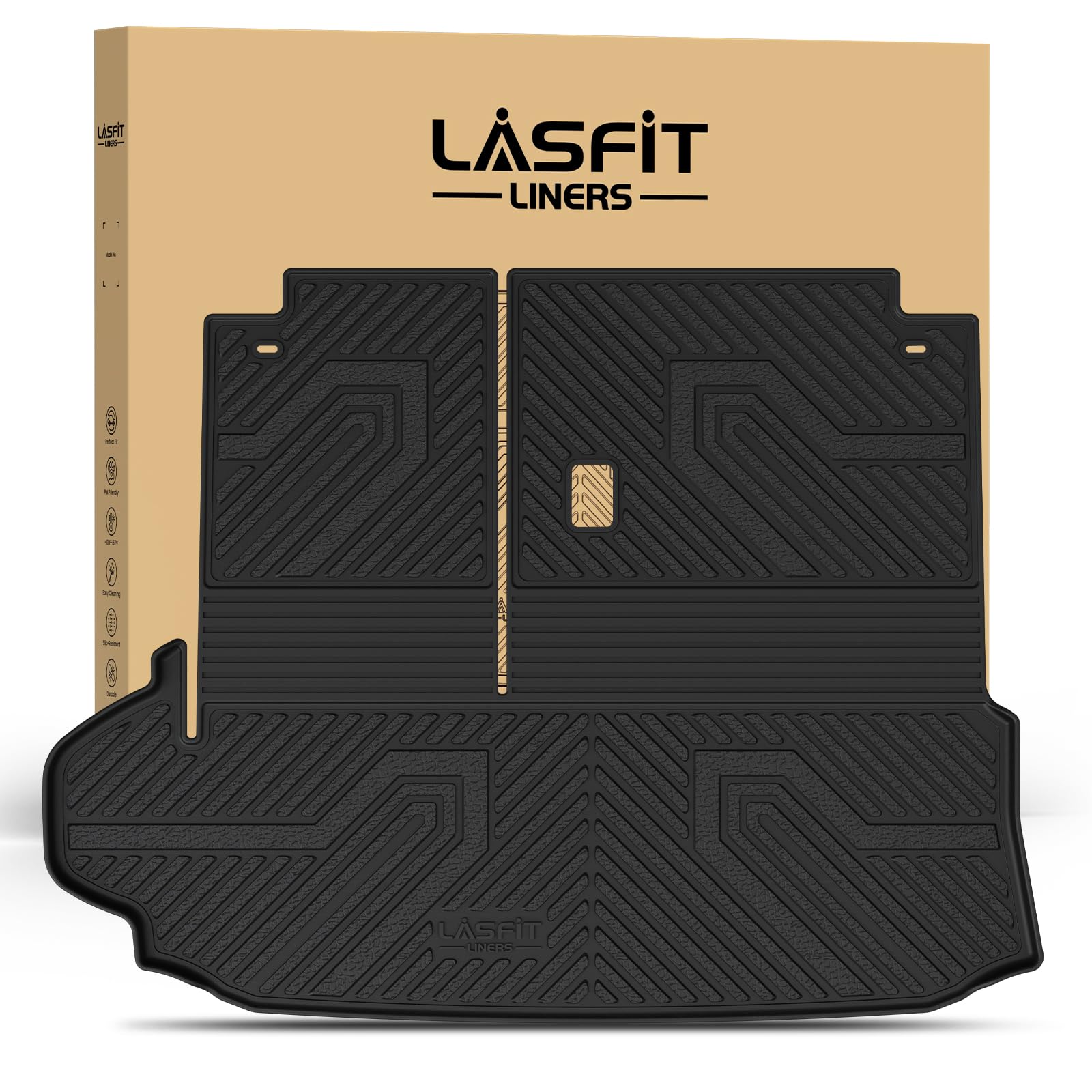 LASFIT Cargo &amp; Backrest Mats for Toyota Highlander 2026-2020 7 &amp; 8 Seats