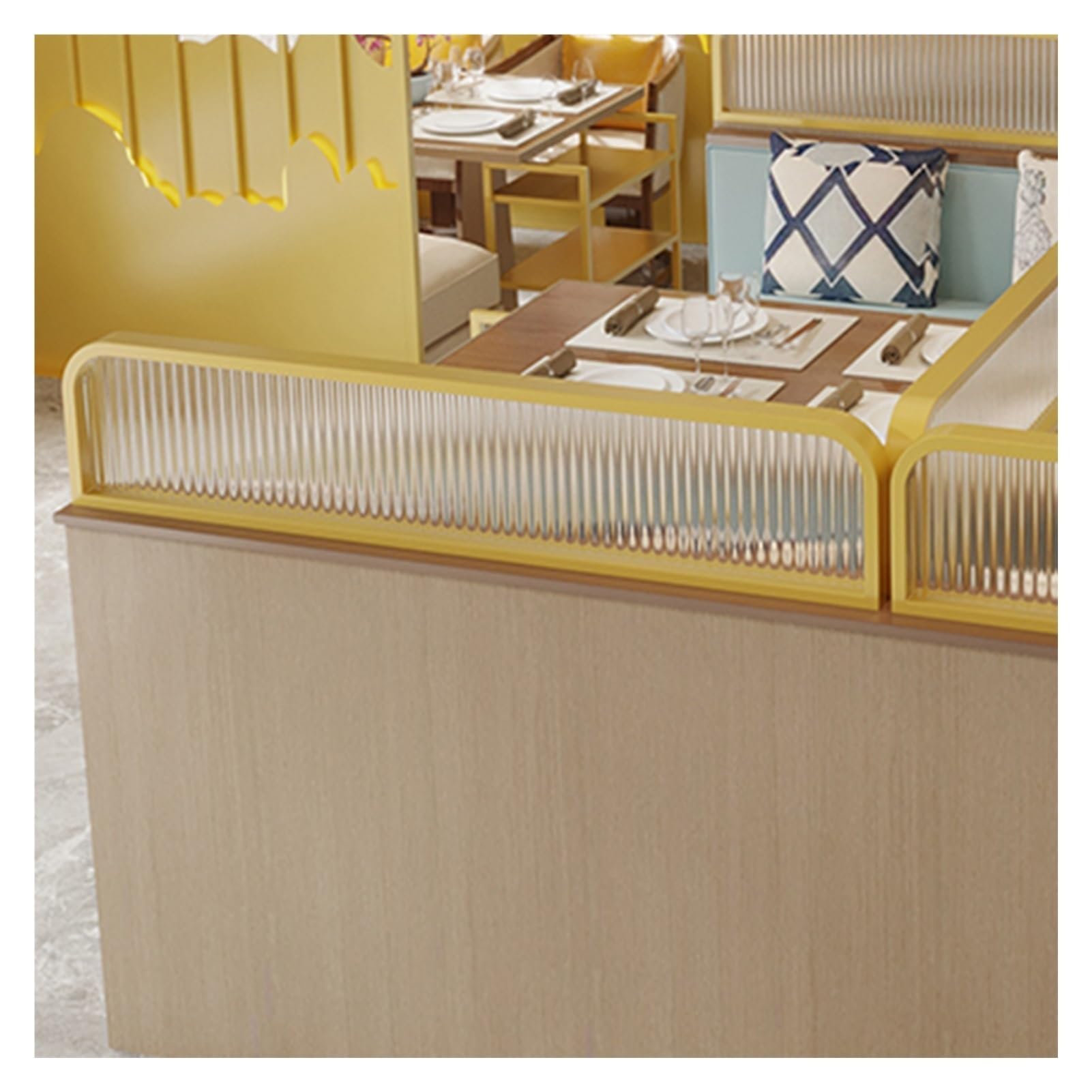 MSHGSKU Dividers For Dining Areas, Translucent Restaurant Decorative Partitions Fence, Office Bar Countertop Privacy Screen Panel For Hotel (Color : Gold, Size : 30x120cm)
