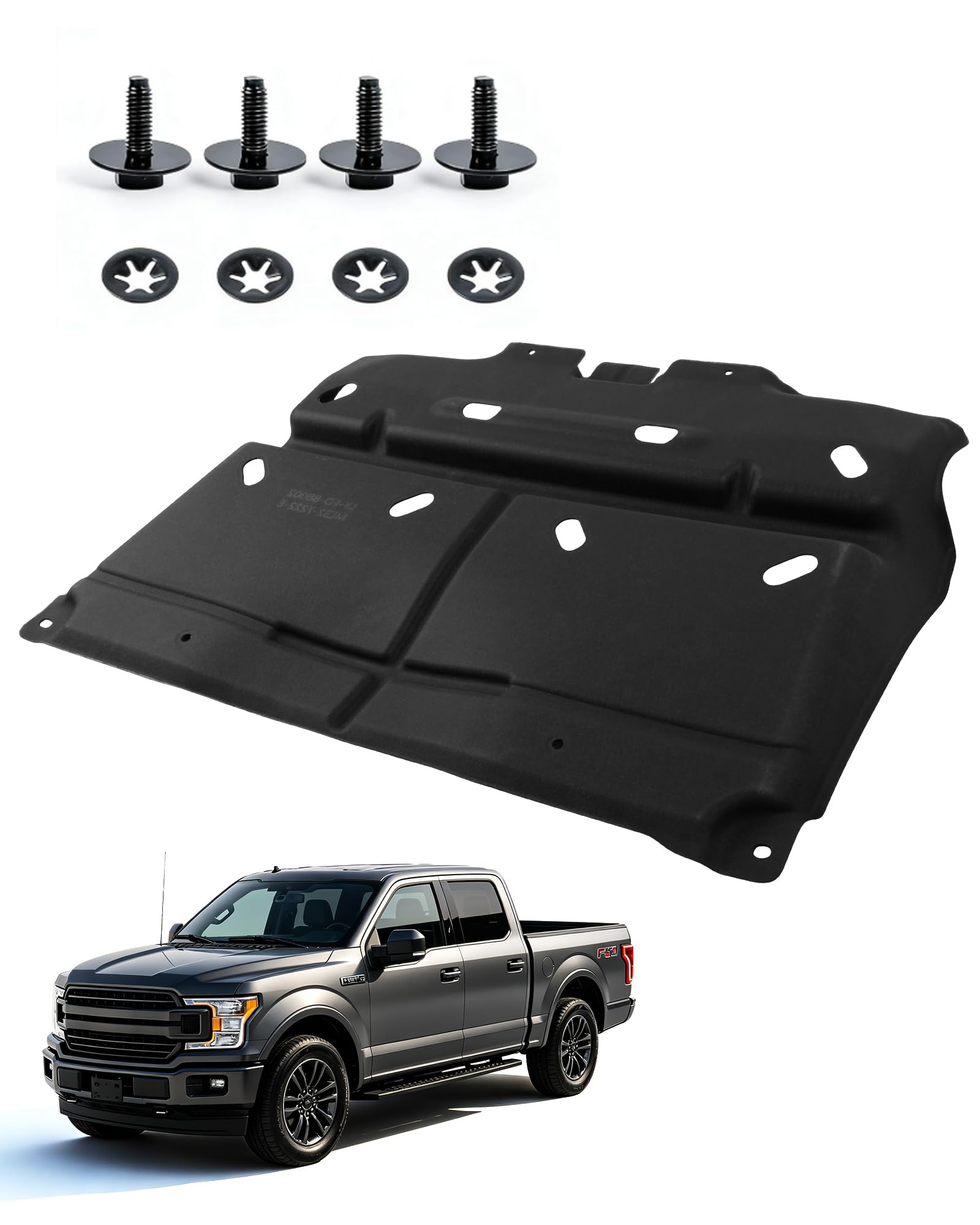 Photo 1 of Upgrade ML3Z-7222-D Manganese Steel Engine Splash Shield Under Car Engine Shield Cover Compatible with 2015-2024 F150 with Gasoline Engine (Not Fit Raptor Model & Not Fit 3.0L Diesel) JL3Z-7222-C