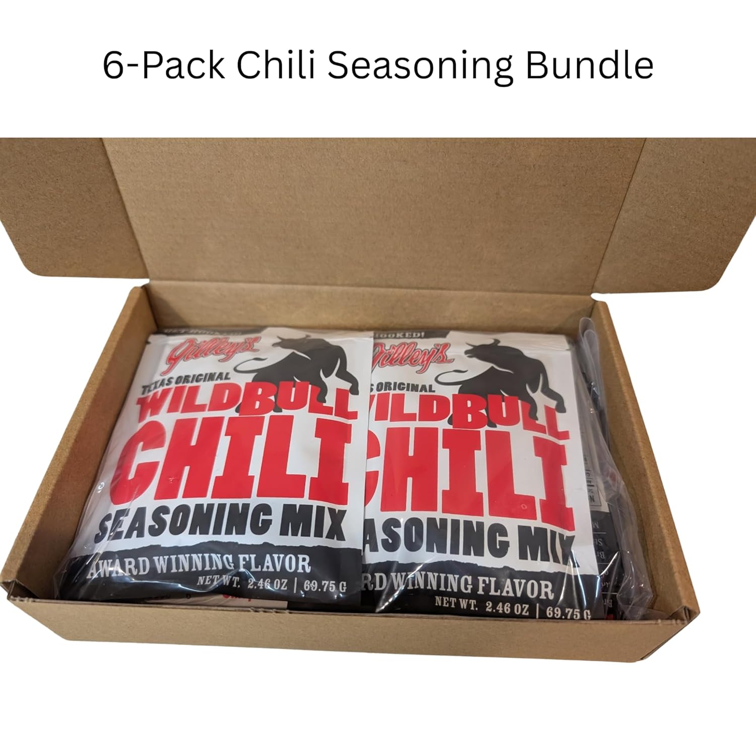 Gilley's Wild Bull Chili Seasoning Mix - Award-Winning Chili Mix, Authentic Texas Seasoning - 6 Pack