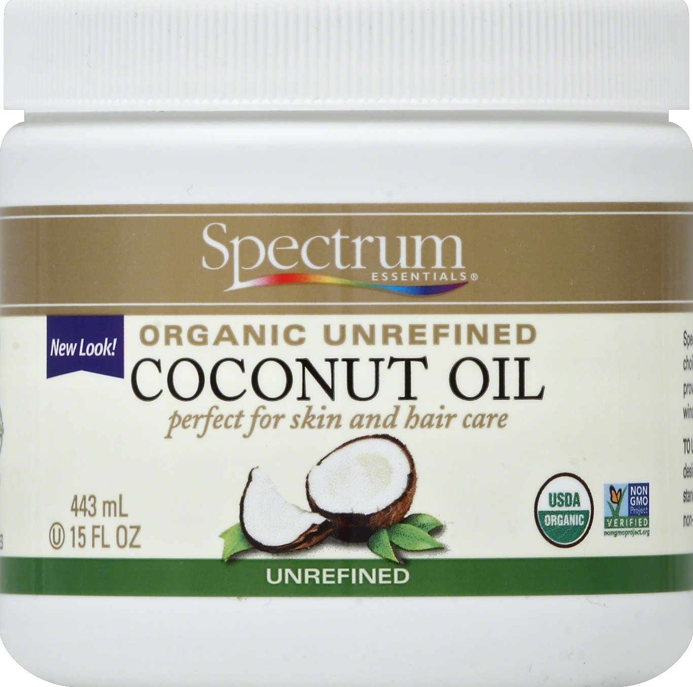 Spectrum Essentials Unrefined Organic Coconut Oil, 15 OunceUSDA Organic