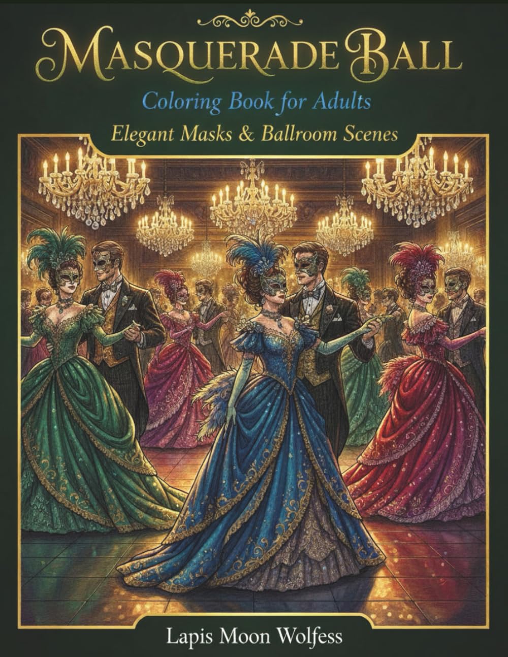 Masquerade Ball Coloring Book for Adults: Elegant Venetian Masks, Glamorous Ball Gowns & Detailed Ballroom Scenes for Relaxation, New Year, Carnival & Special Occasions (Masquerade Mask Collection)