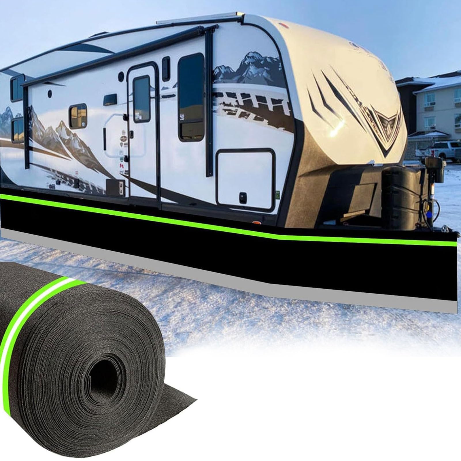 Battiscopa per protezione invernale, facile installazione con sistema di bloccaggio, per rimorchi da viaggio, camper e camper