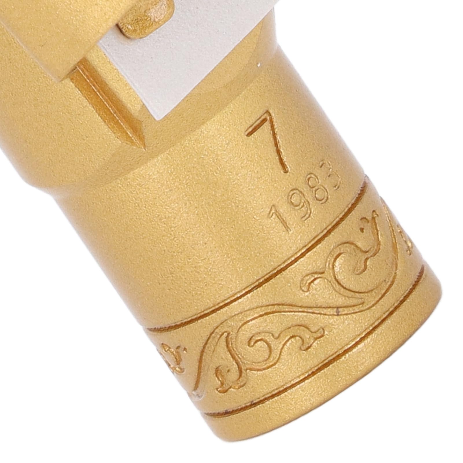 CHICIRIS Bocchino per Sassofono Soprano B Piatto, Bocchino per Sassofono in Ottone Placcato Oro Smerigliato Misura 7, Tono Focalizzato Brillante, Volume Forte per Principianti e Musicisti