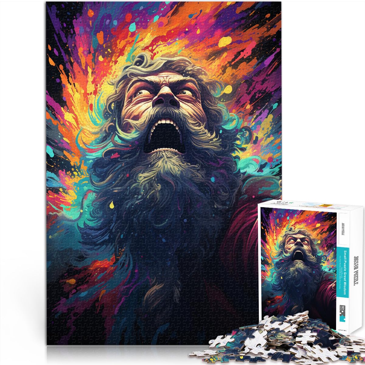 Puzzle Pittura di un vecchio gioco di puzzle 2000 pezzi 27.56 pollici x39.37 pollici Puzzle in Carte Grigie Adatto per Adulti e Bambini sopra i 14 Anni per Regali per Adulti