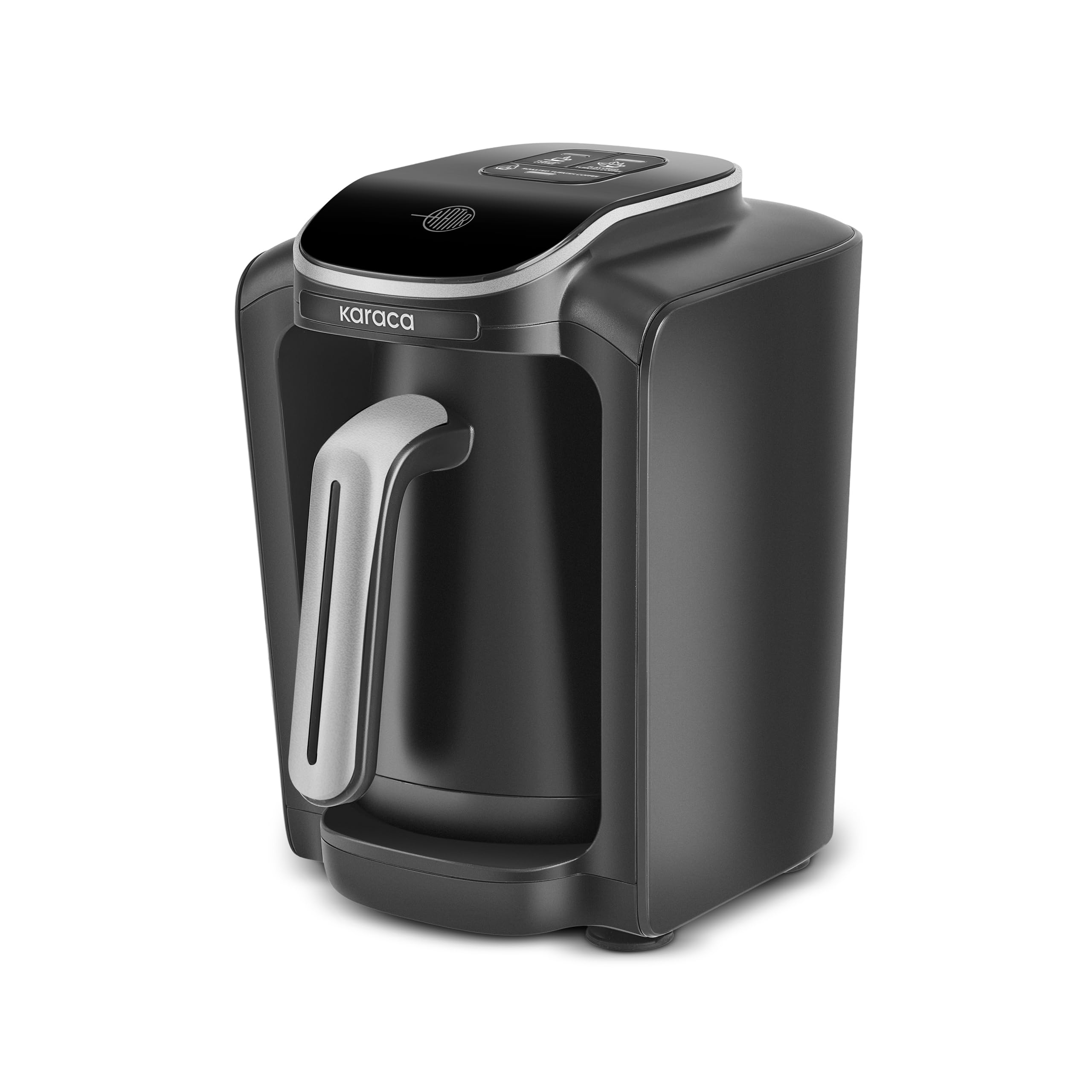 KARACA Hatır Neo Macchina da caffè turca Silver - Caffettiera elettrica per moka con 3 livelli di potenza, 300 ml, capacità 5 tazze, 735 W, spegnimento automatico e protezione dal surriscaldamento