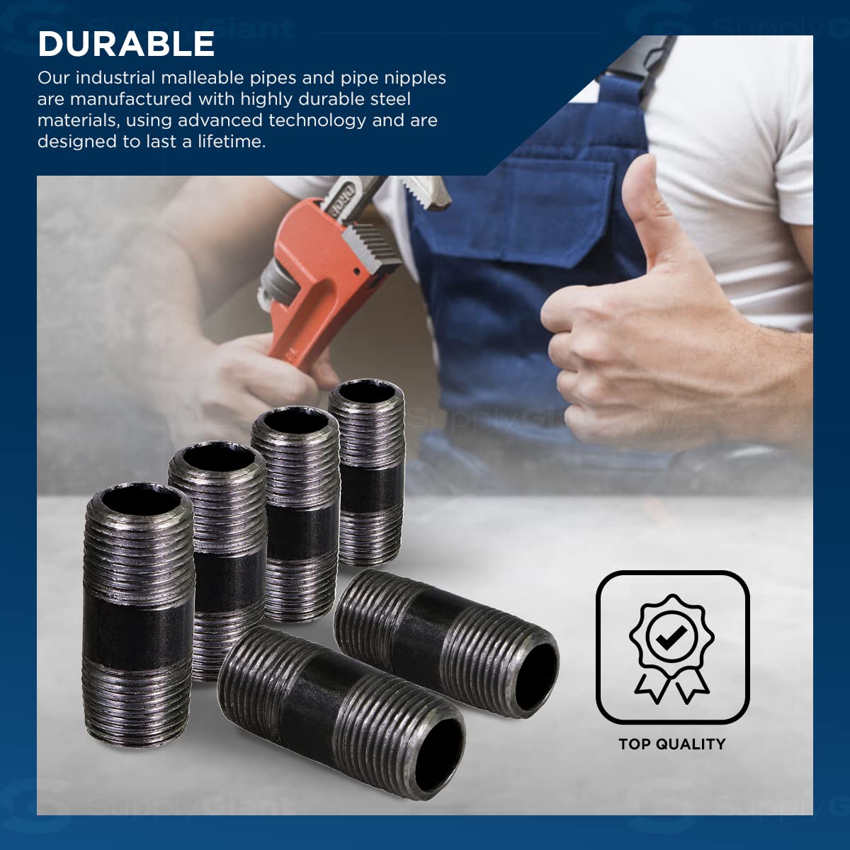 Everflow OQCM1435-5 Cerrar Tubo de pezón, Negro