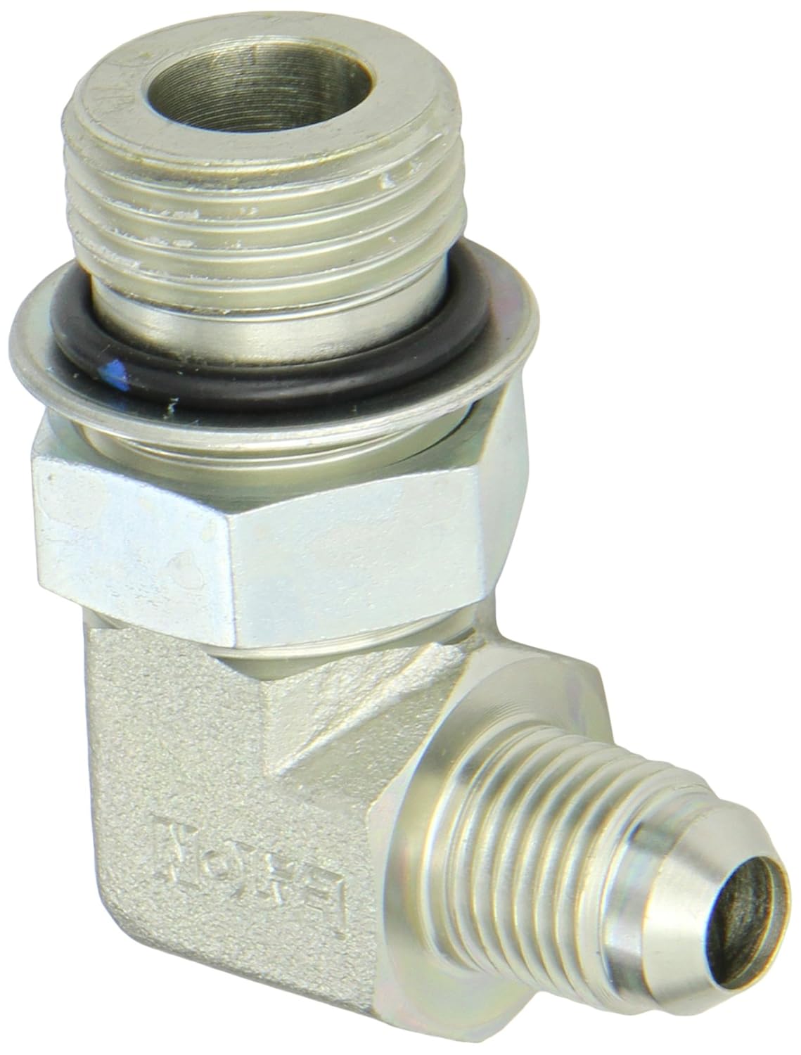 Eaton Aeroquip 2062-10-6S Steel Flared Tube Fitting, 90 Degree Elbow, 3/8" Male JIC x 5/8" O-Ring Boss Male