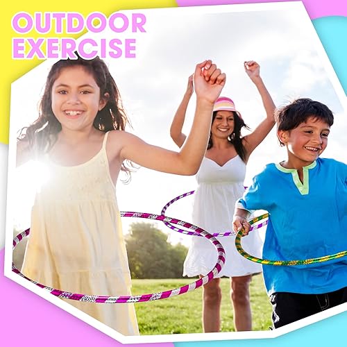 Miniatura 4 de Kathfly Aro de ejercicio para niños y adultos, aro de plástico con purpurina con peso de PE. Equipo para curso escolar, pilates, ejercicio,