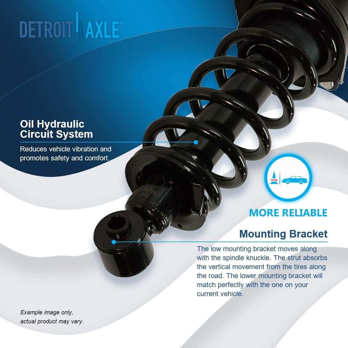 Detroit Axle - Rear 4pc Struts Kit for 2005-2010 Scion tC, 2 Struts w/Coil Spring 2 Sway Bar Links 2006 2007 2008 2009 Replacement