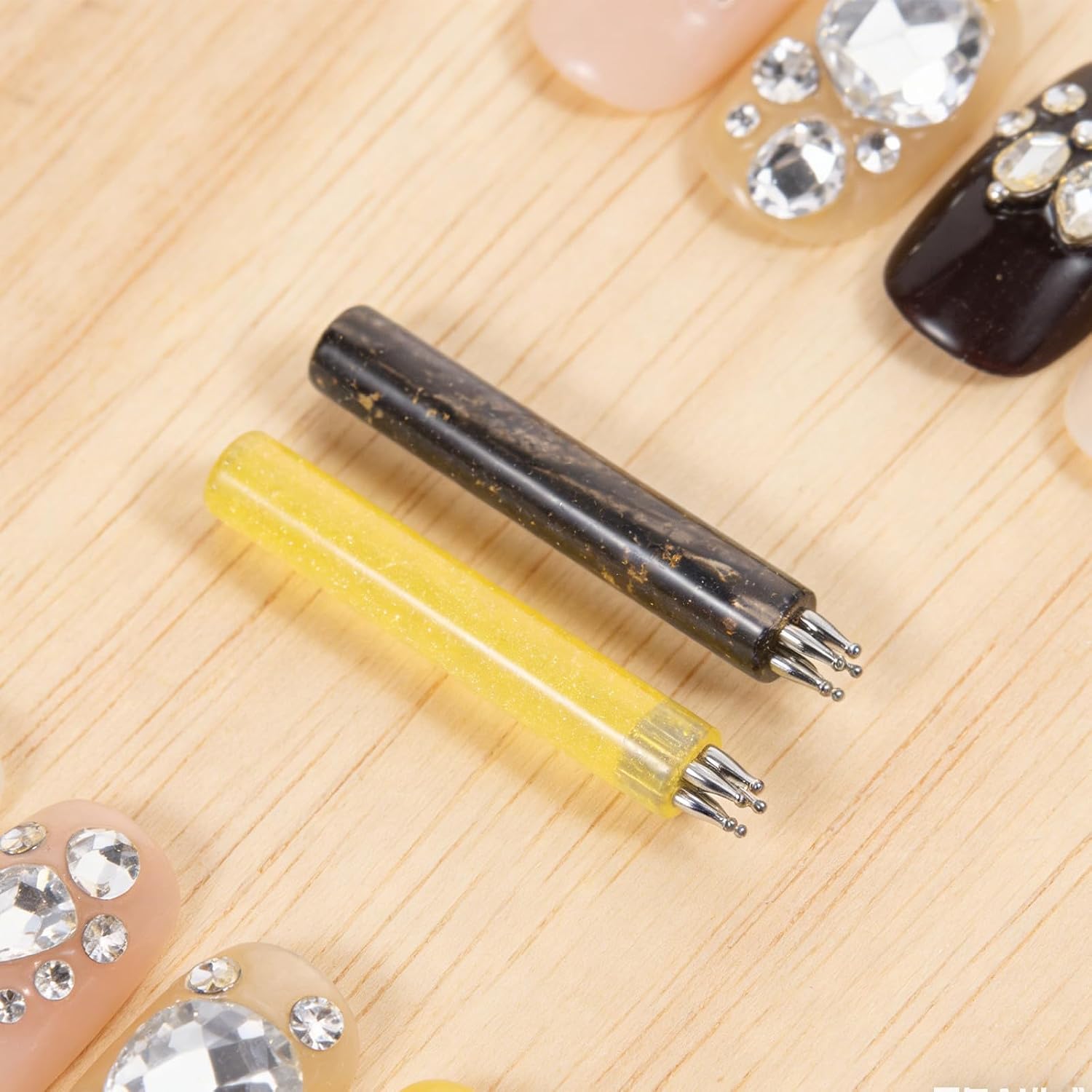 Alipis 2pcs Nail Dotting Pens Acrylic Nail Tools with Stainless Steel Tips for Creating Detailed Patterns for Salons and Crafting Use