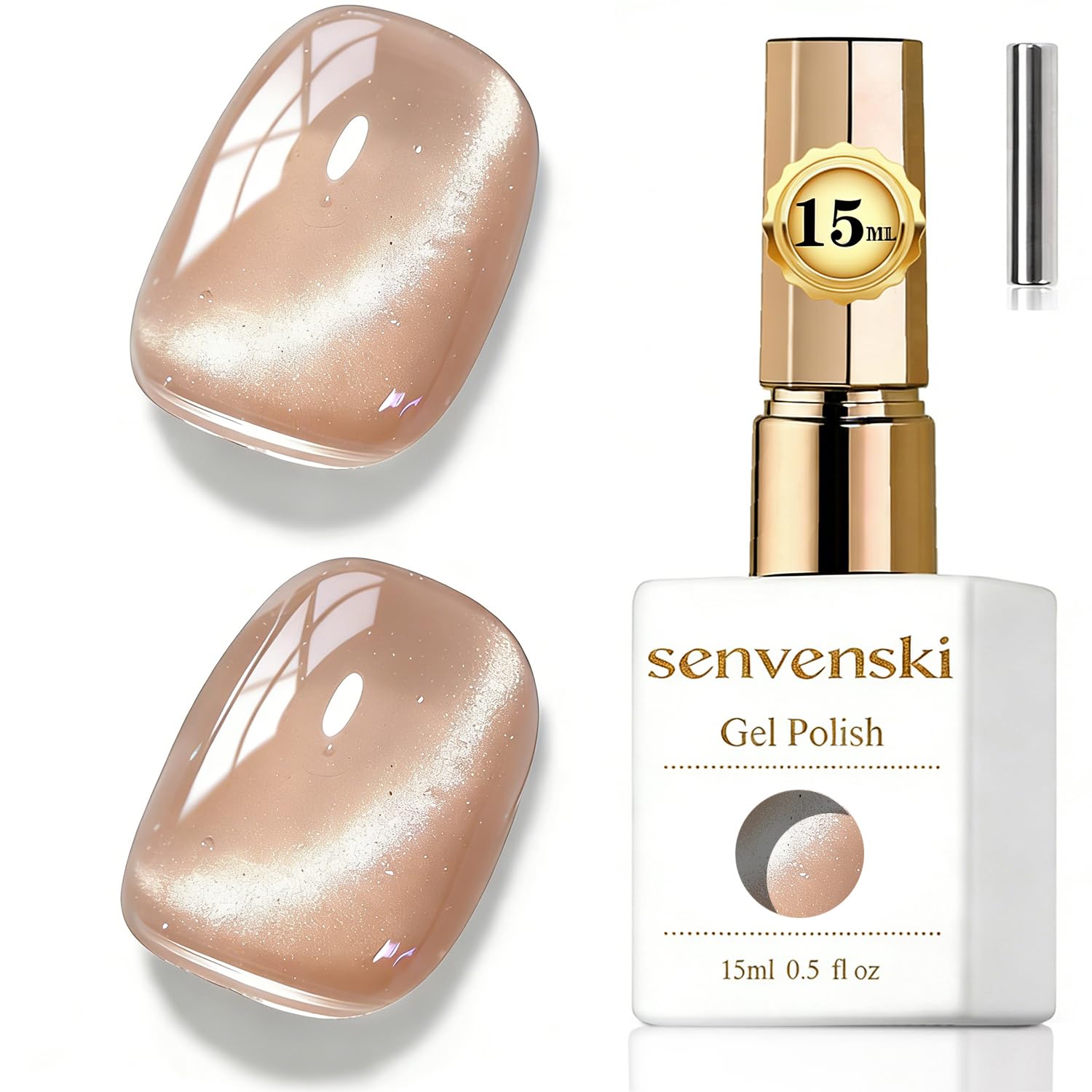 Senvenski Gelee Glas Cat Eye Gel Nagellack mit Magnet 15ML Magnetisch 3D Galaxie Holographisch Reflektierend Glitzernd Durchsichtig Farbe Gellack Salon Home DIY