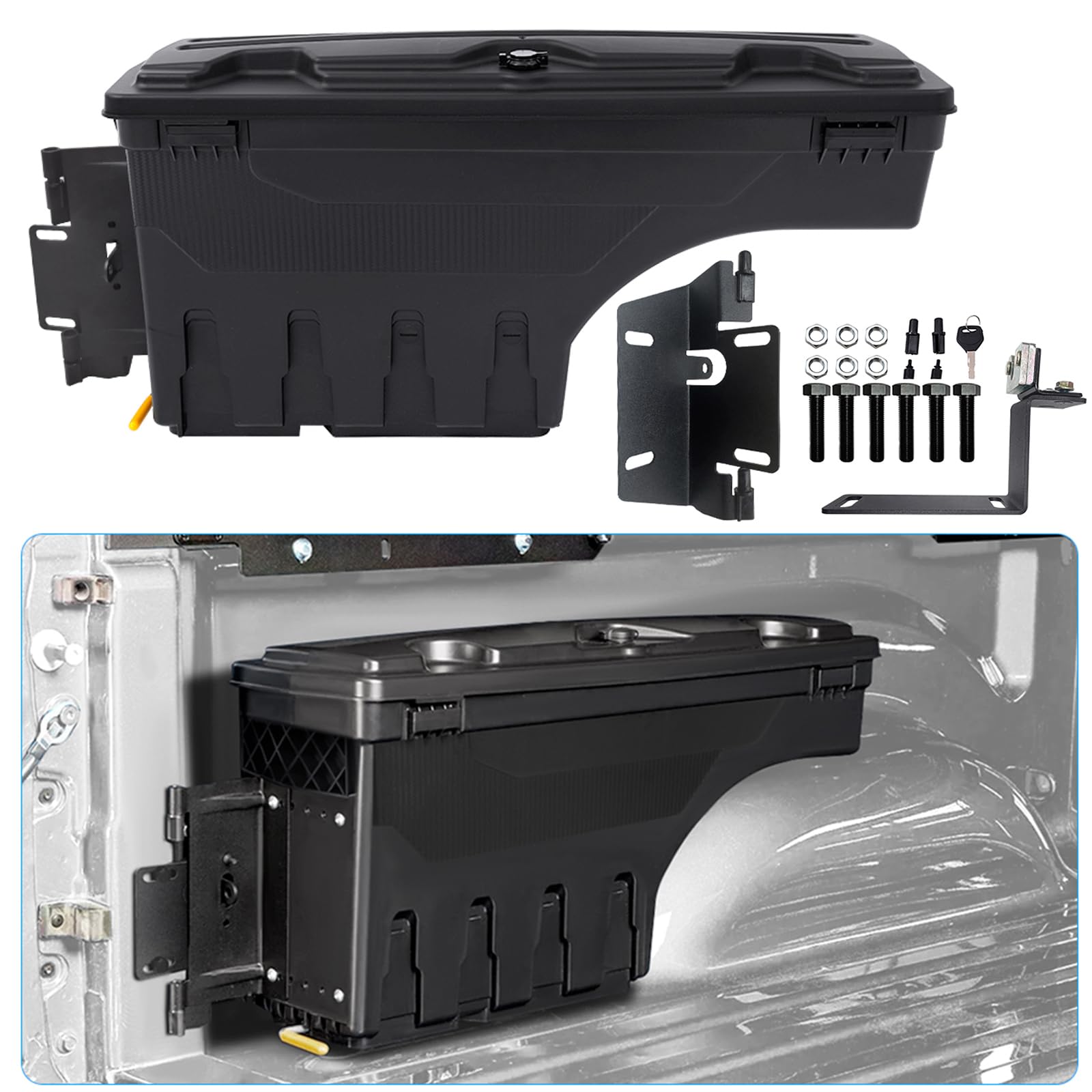 Cassetta degli attrezzi per Ford Ranger 2023 2024 2025 T9 Pickup universale bagagliaio letto organizer accessori 180° Swing Case (lato sinistro)