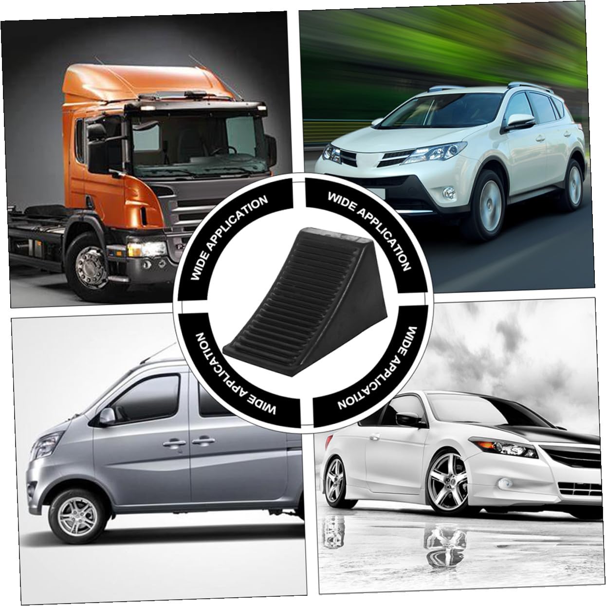 INOOMP Anhänger Unterlegkeile 2 Stück Gummi rutschfeste Wohnwagen Radstabilisatoren Für LKW Motorrad Wohnmobile Parkhilfe