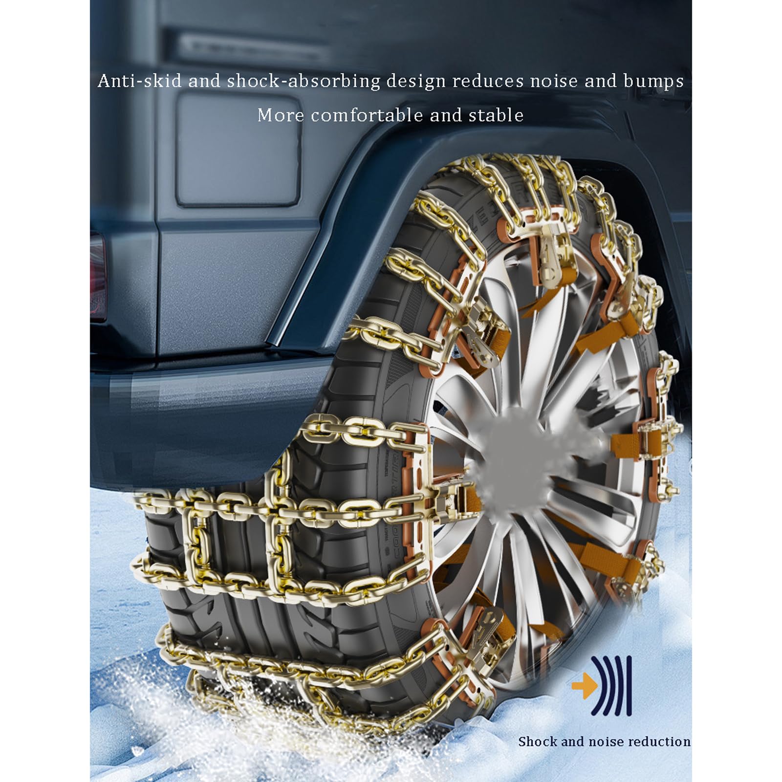 1/2 Pcs Cadenas Coche Nieve Cadenas de Nieve para Coche Universal Reusable Anti Snow Chains Instalación Rápida y Fácil Montaje Rápido Cadenas Nieve para la Mayoría de Automóvil SUV