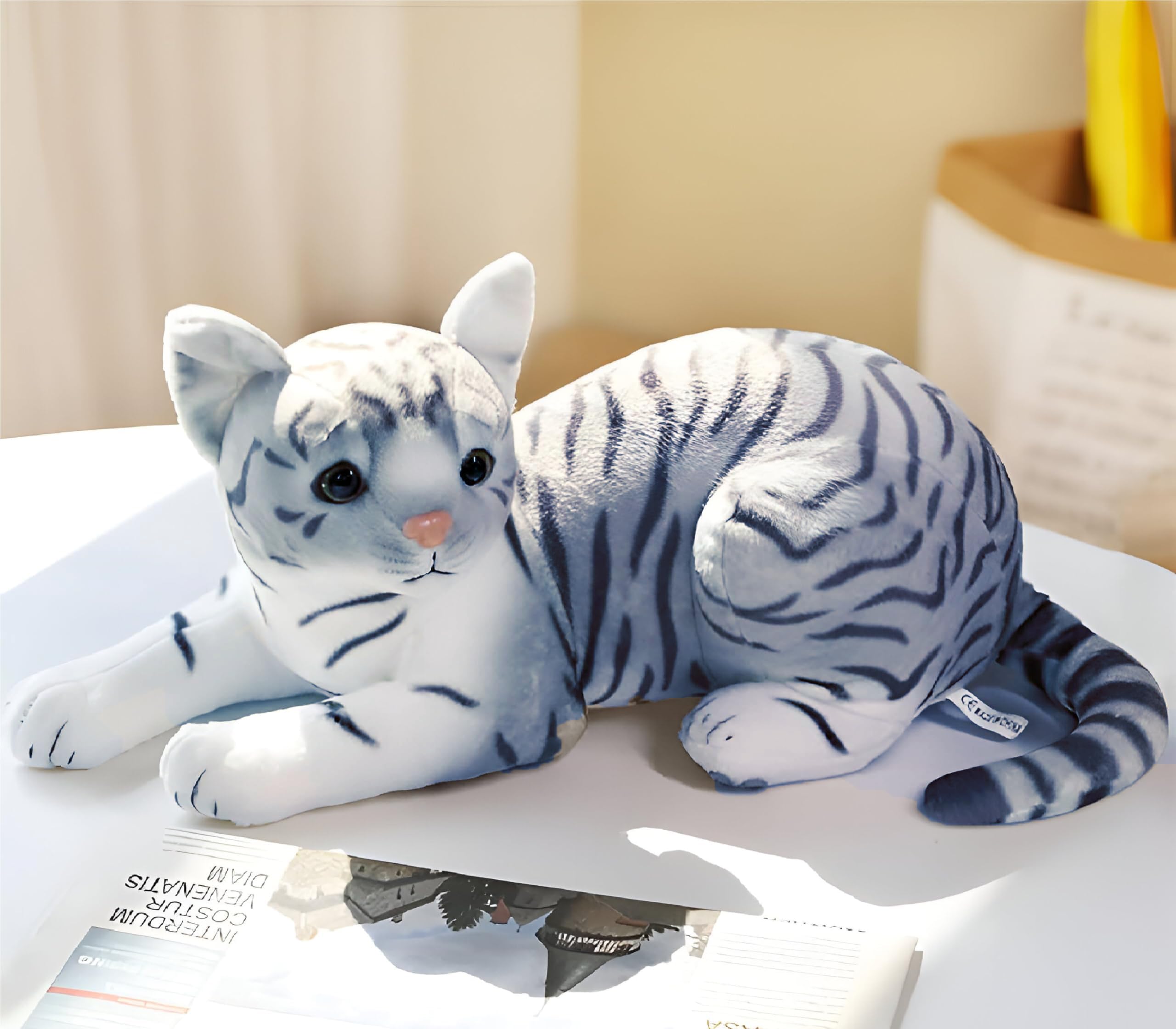 Tickles Cute Cat Soft Stuffed Plush Animal Toy for Kids Boys & Girls Birthday Gifts (Color: Grey; Size: 21 cm)-image-41