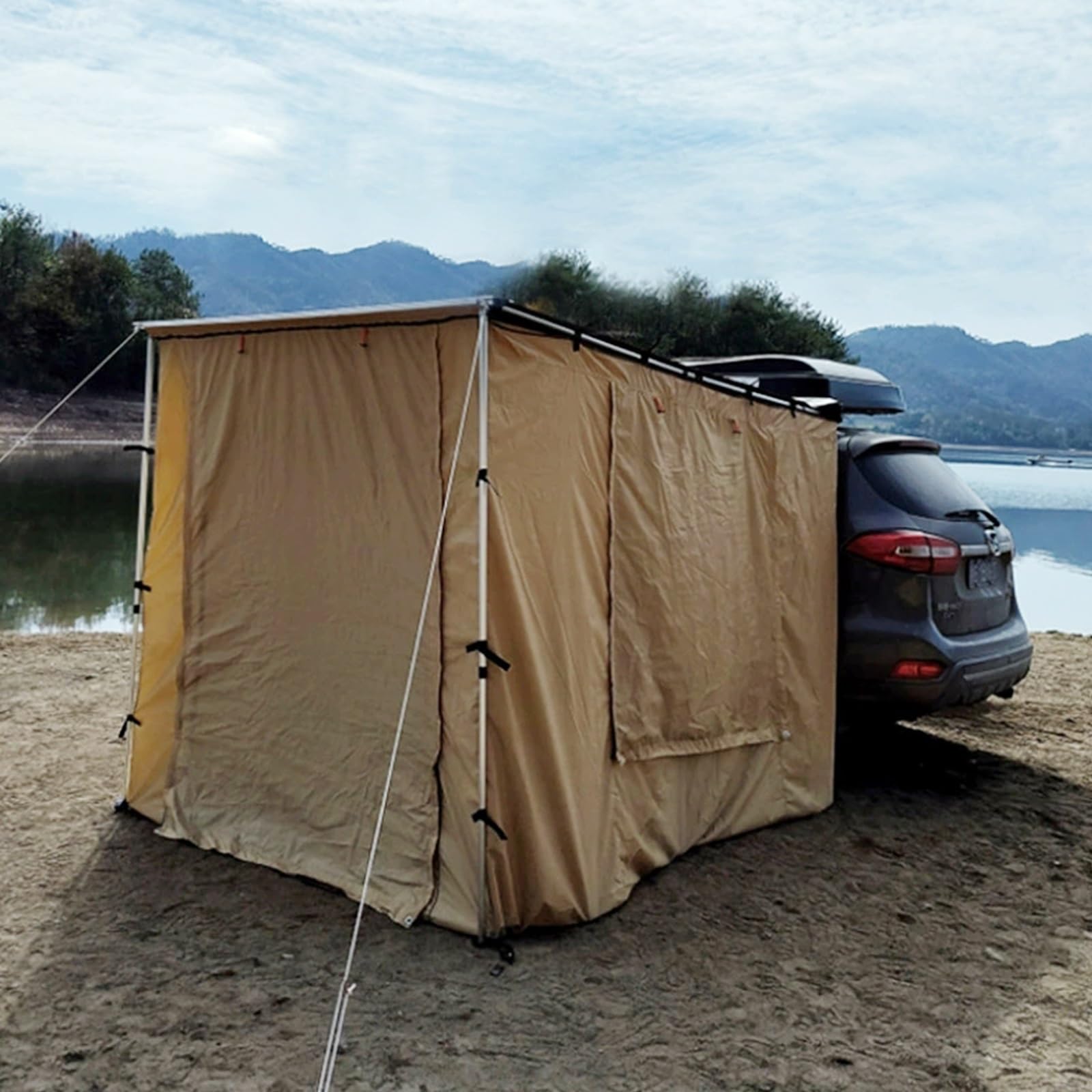 Markiza Boczna Samochodu, Namioty SUV Na Kemping, Wiata Kempingowa z 2 Drzwiami I 2 Oknami Z Siatki, Osłona Przeciwsłoneczna UPF 50+, Rama Aluminiowa, Regulowana Wysokość (Size : 200x300cm)