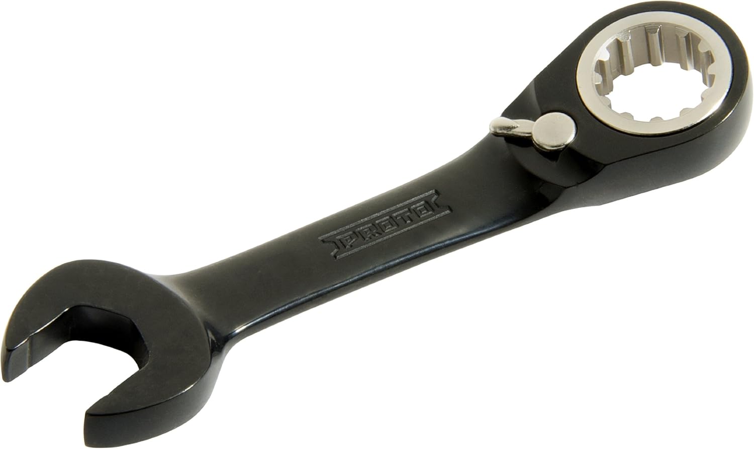 Stanley Proto Industrial JSCVM08S Extra Short Black Reversible Ratchet Wrench 8-Millimeter