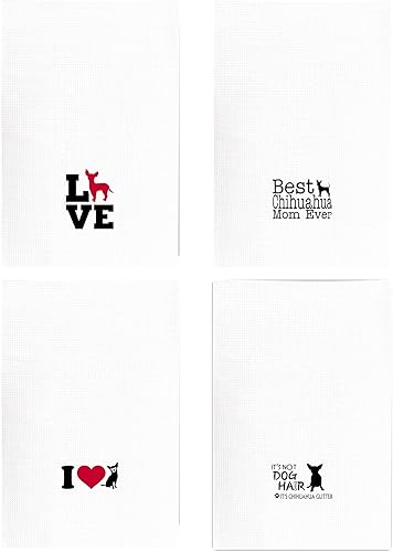 Miniatura 5 de Divertidos paños de cocina y paños de cocina absorbentes para perros Chihuahua de 16 x 24 pulgadas, juego de 4, bonitos regalos para amantes de