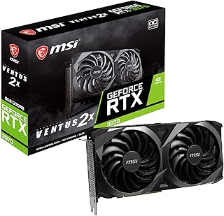 MSI Gaming GeForce RTX 3070 8GB GDRR6 256-Bit HDMI/DP TORX Fan 3.0 Ampere Architecture OC Graphics Card (RTX 3070 Ventus 2X OC), GeForce RTX 3070 Ventus 2X OC