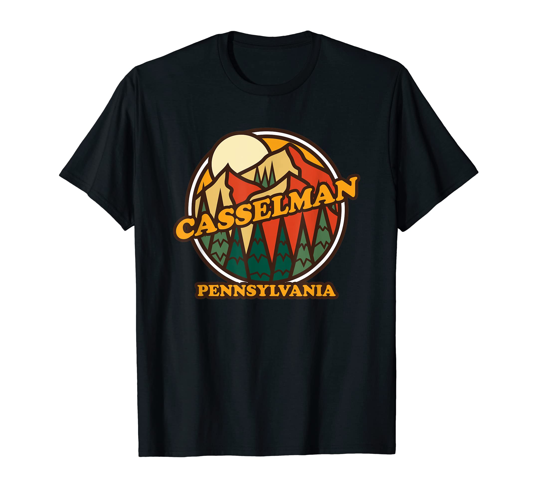 Vintage Casselman Pennsylvania Mountain Hiking Souvenir Prin T-Shirt