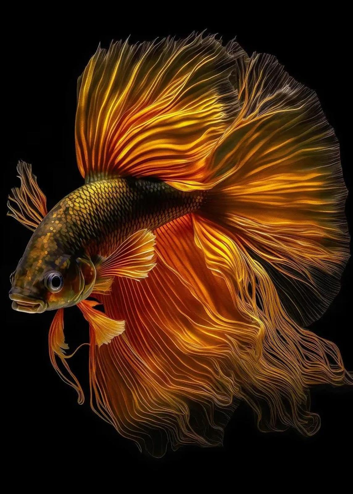 Baibexing Abstract Colorful Fish Koi Poster Prints Canvas Painting Wall Art Pictures Home Decor A7 30X40Cm Unframed