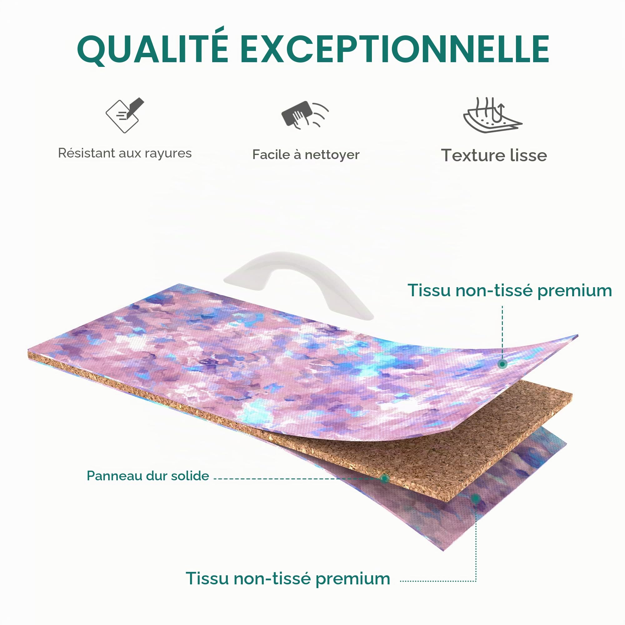 YITAHOME Commode en Tissu avec 4 tiroirs, Meuble de Rangement Pratique, Armoire pour Salon, Chambre d'enfant, Couloir,imprimé Violet