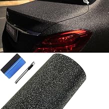 LZLRUN Matte Black Glitter Diamond Sandy Sparkle Car Vinyl Wrap 12 x 60in