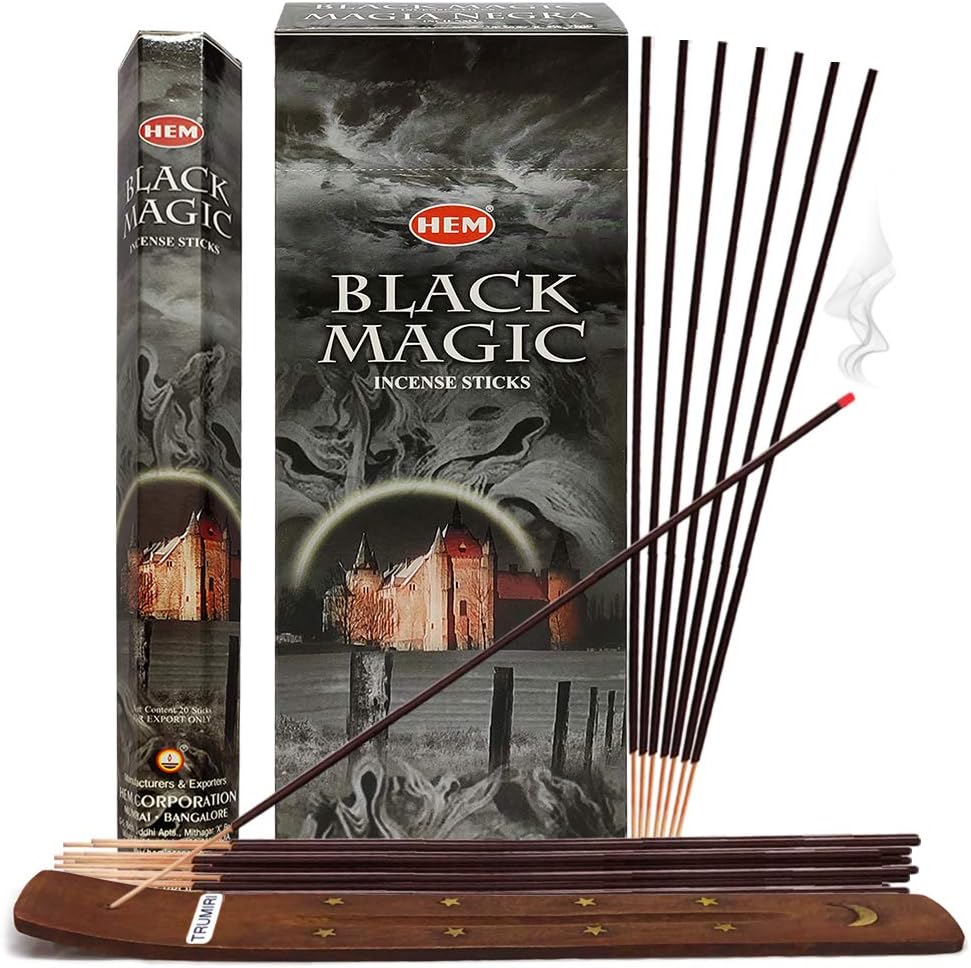 Black Magic Incense Sticks and Incense Stick Holder Bundle Insence Insense Hem Incense Sticks
