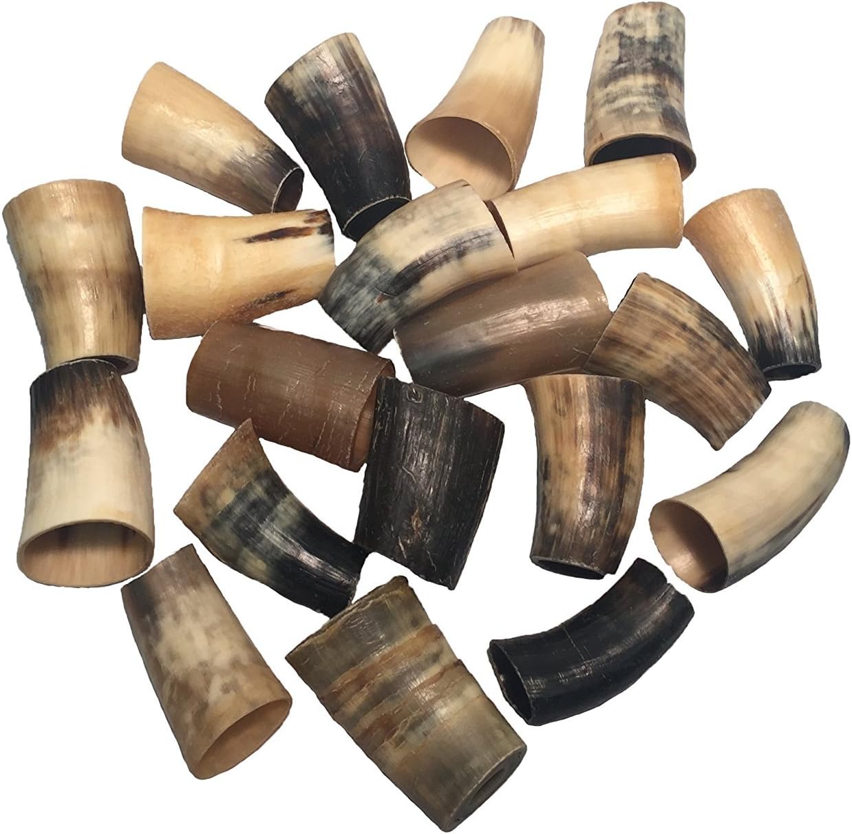 123 Treats Beef Horns - 100% Natural Long Lasting Horns for Dogs | 4 to 5 inch | Water Buffalo Dog Chew (20 Count)