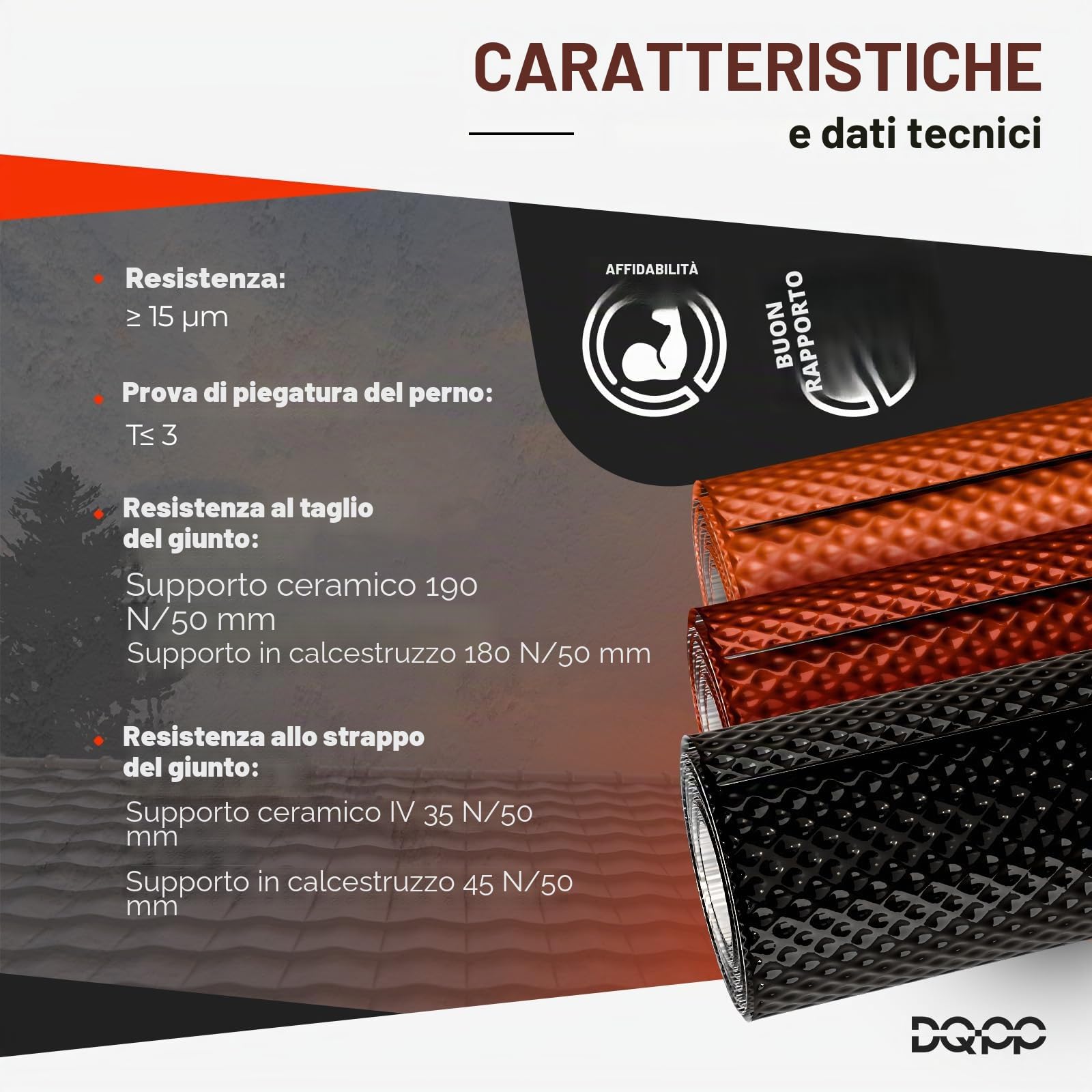 Nastro lampeggiante 5m per tetto 3D Flashband Butyband colore rosso mattone