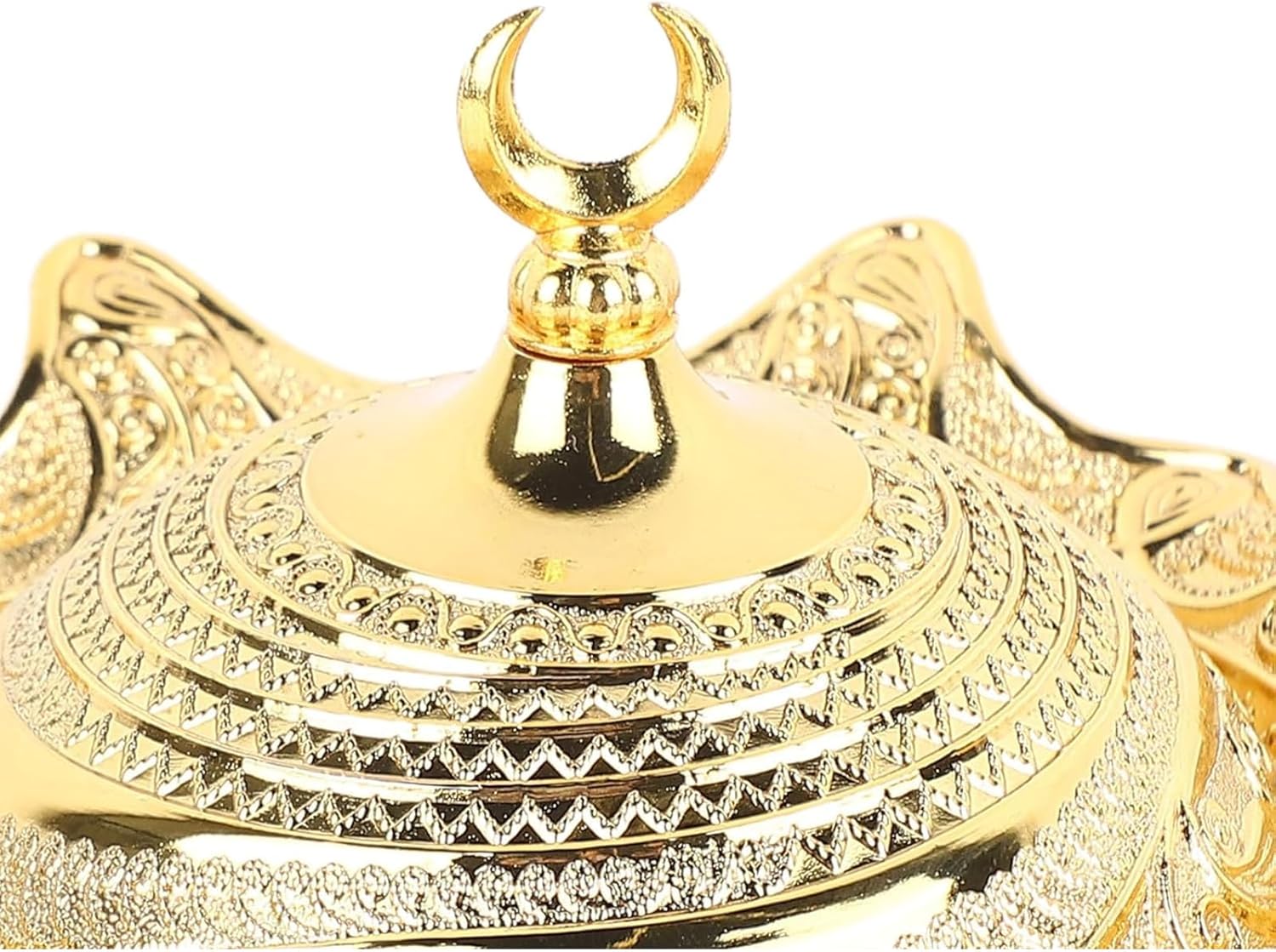 Gold Candy Bowl Turkish Candy Serving Bowl with Lid Sugar Chocolate Candy Bowl Multi Purpose Metal Decorative Bowl for Weddings, Parties, Events, Restaurants, Home Decor (Large)