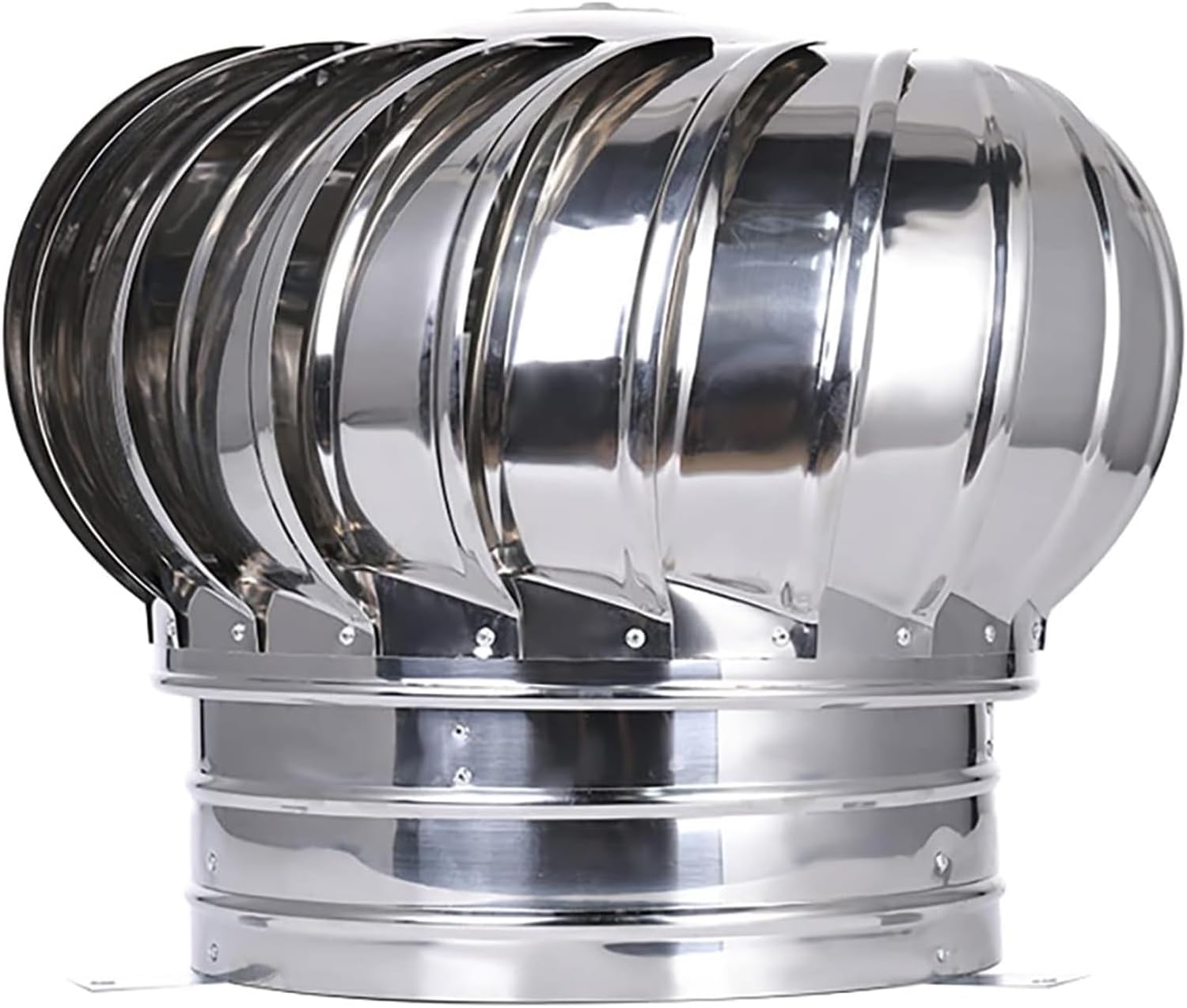 Roof Wind,Stainless Steel Turbine Ventilator Vents 304 Stainless Steel No Assembly Required Rainproof Fireplace Chimney Caps for Fireplace Kitchen Bathroom Garage Promotes air Circulation (