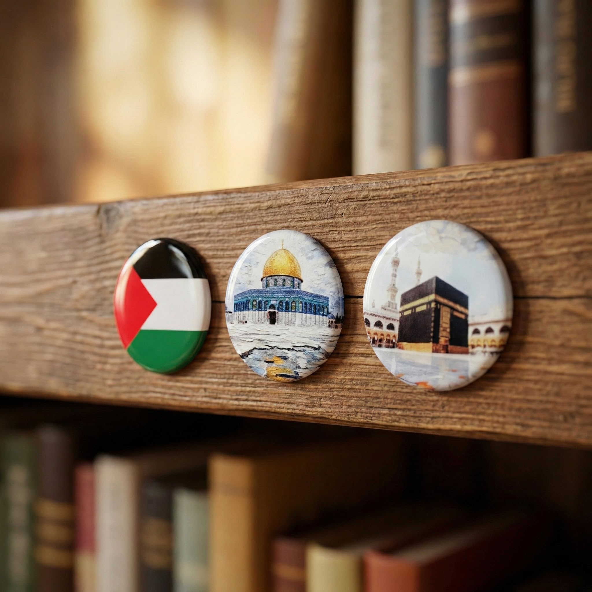 Iwa Concept Zestaw naklejek Islamic Holy Sites, Kaaba Masjid an-Nabawi Masjid al-Aqsa, okrągłe naklejki 1,7 cala, 24 szt