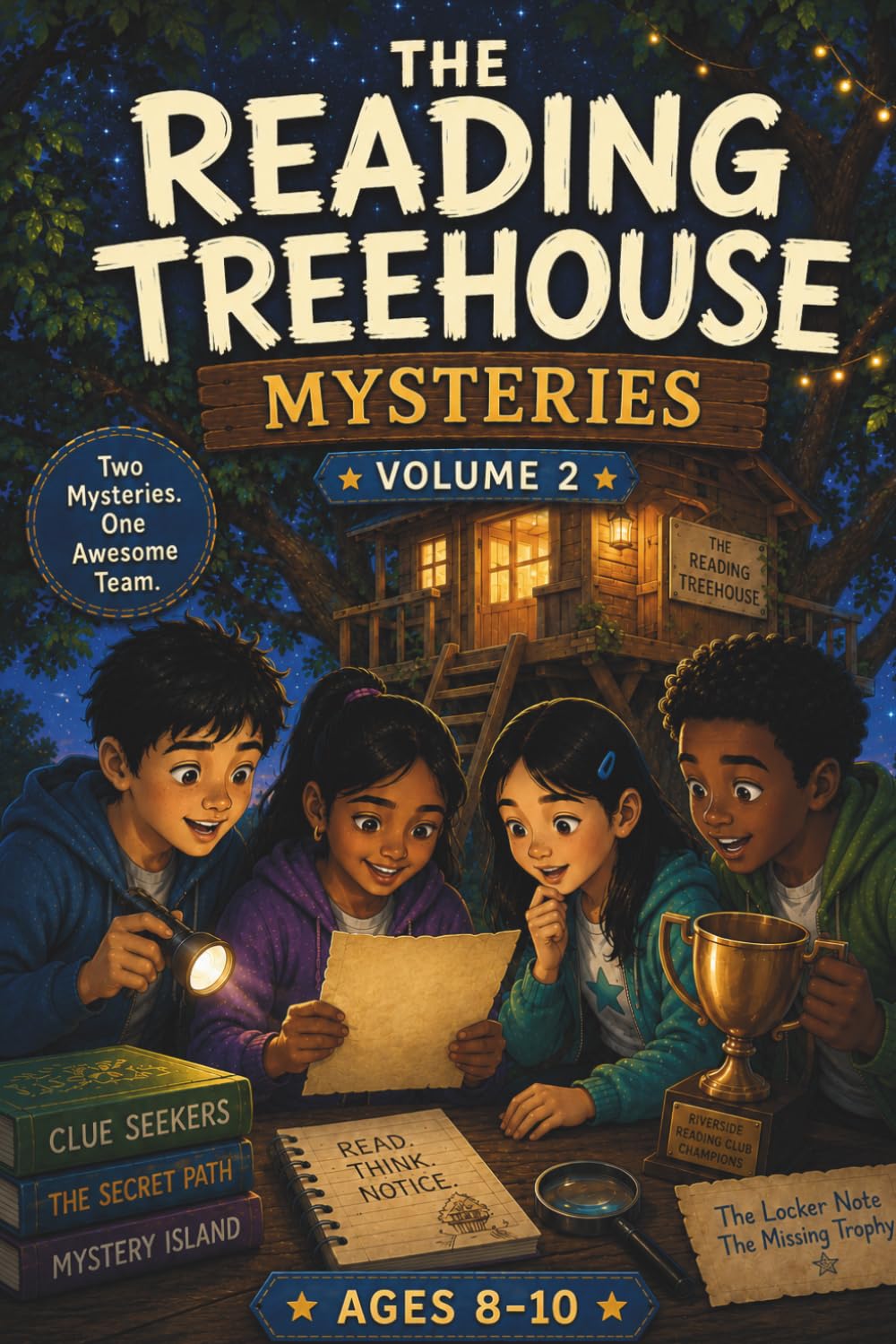 The Reading Treehouse Mysteries Volume 2: The Locker Note & The Missing Trophy: Illustrated Chapter Book for Kids Ages 8–10, Mystery Reading Book ... Chapter Book Mysteries for Kids Ages 8–10)