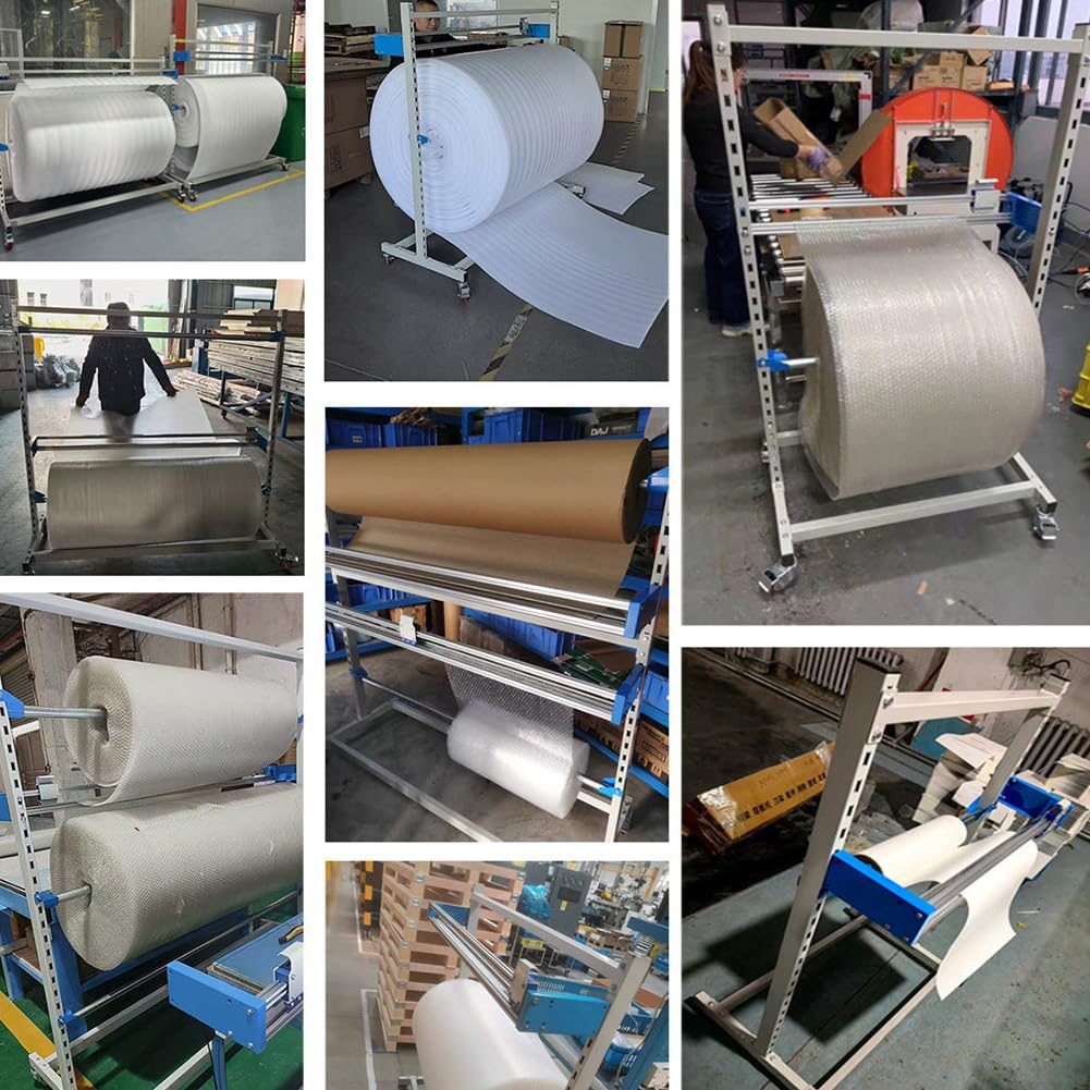 Taglierina Commerciale Da Pavimento Per Pluriball; Adatta Per Pellicola Di Plastica Da 39 Pollici; Grande Supporto Per Rotoli Di Pluriball O Carta Kraft,Aa