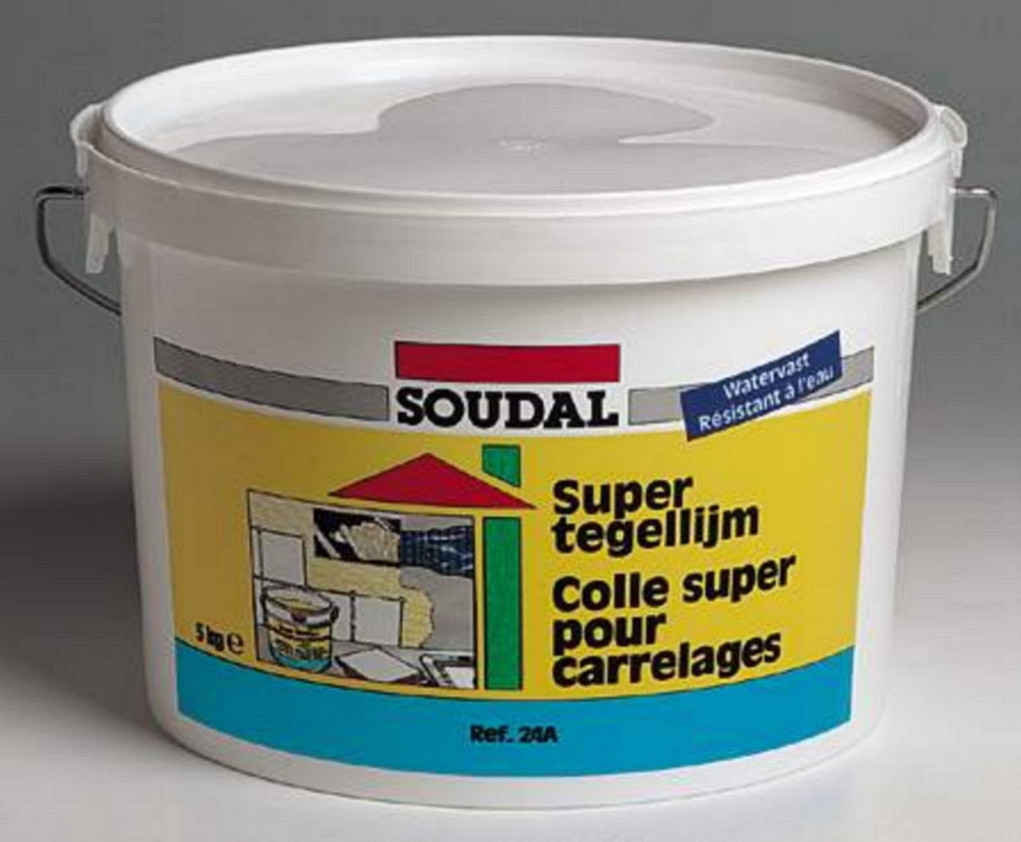 Soudal â€“ Colla Super Piastrelle secchio plastica 5 kg