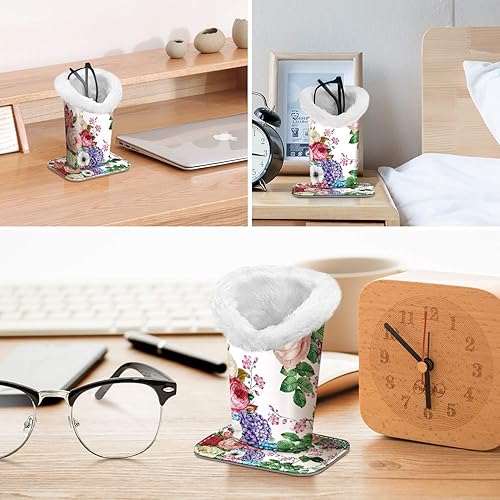 Miniatura 227 de Fintie Soporte para anteojos forrado de felpa con base magnética, estuche de cuero vegano prémium para lentes