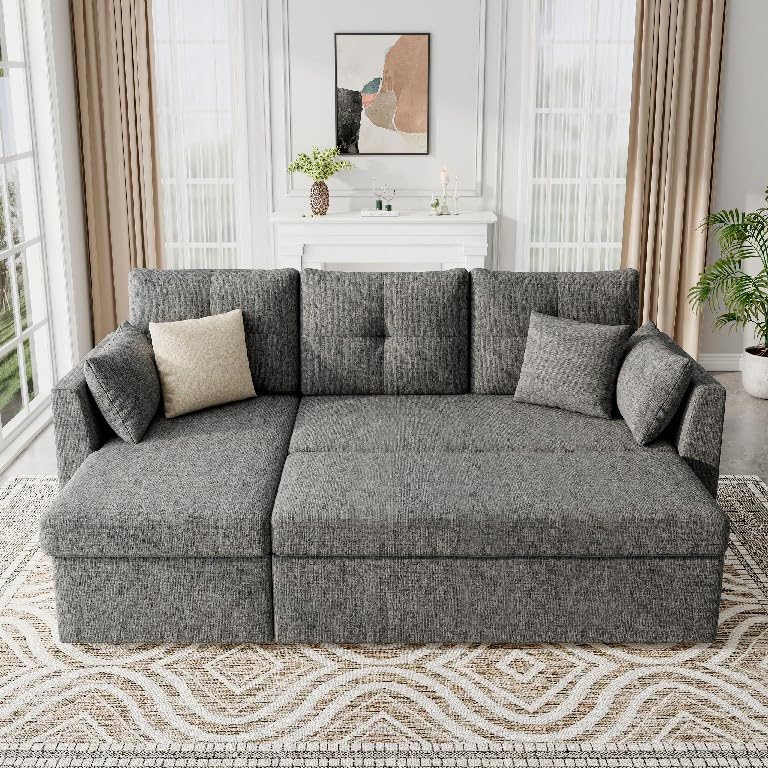 Huatean Home Sleeper Sofa Couch, 2 in 1 Pullout Couch Bed with...