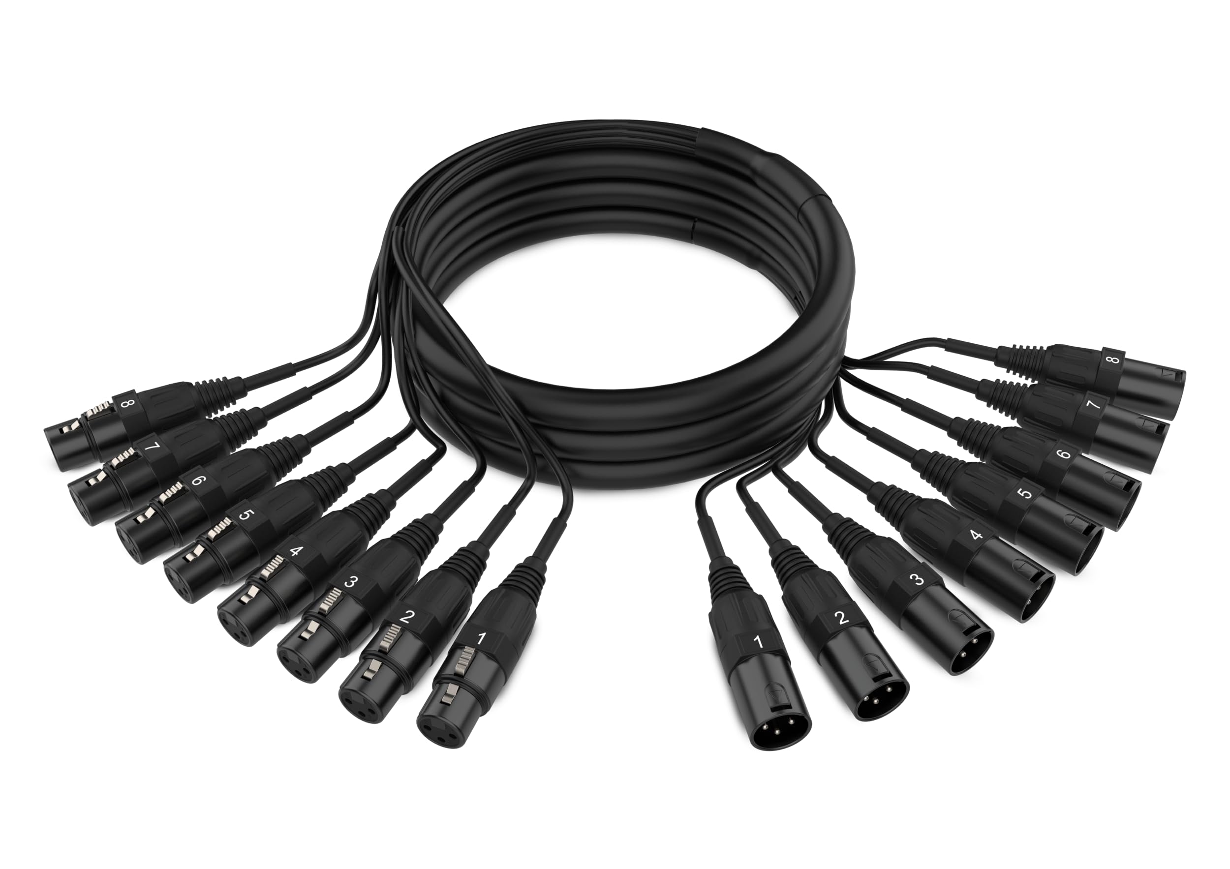 Audibax Cable MC - XLR8 – 3M Multicore 8 XLR Macho 8 XLR Hembra